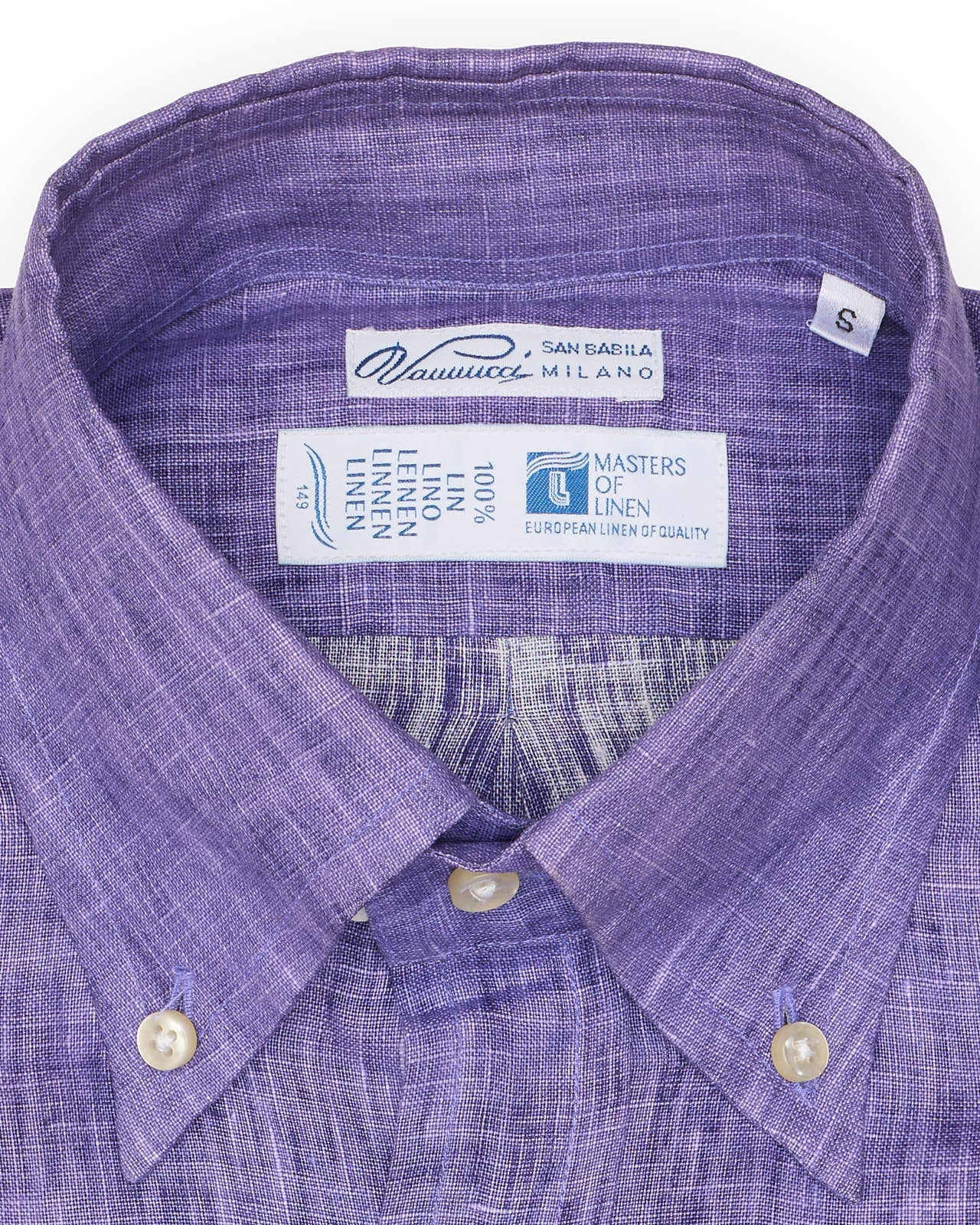 VANNUCCI Milano Purple Masters of Linen Dress Shirt EU S NEW US 15