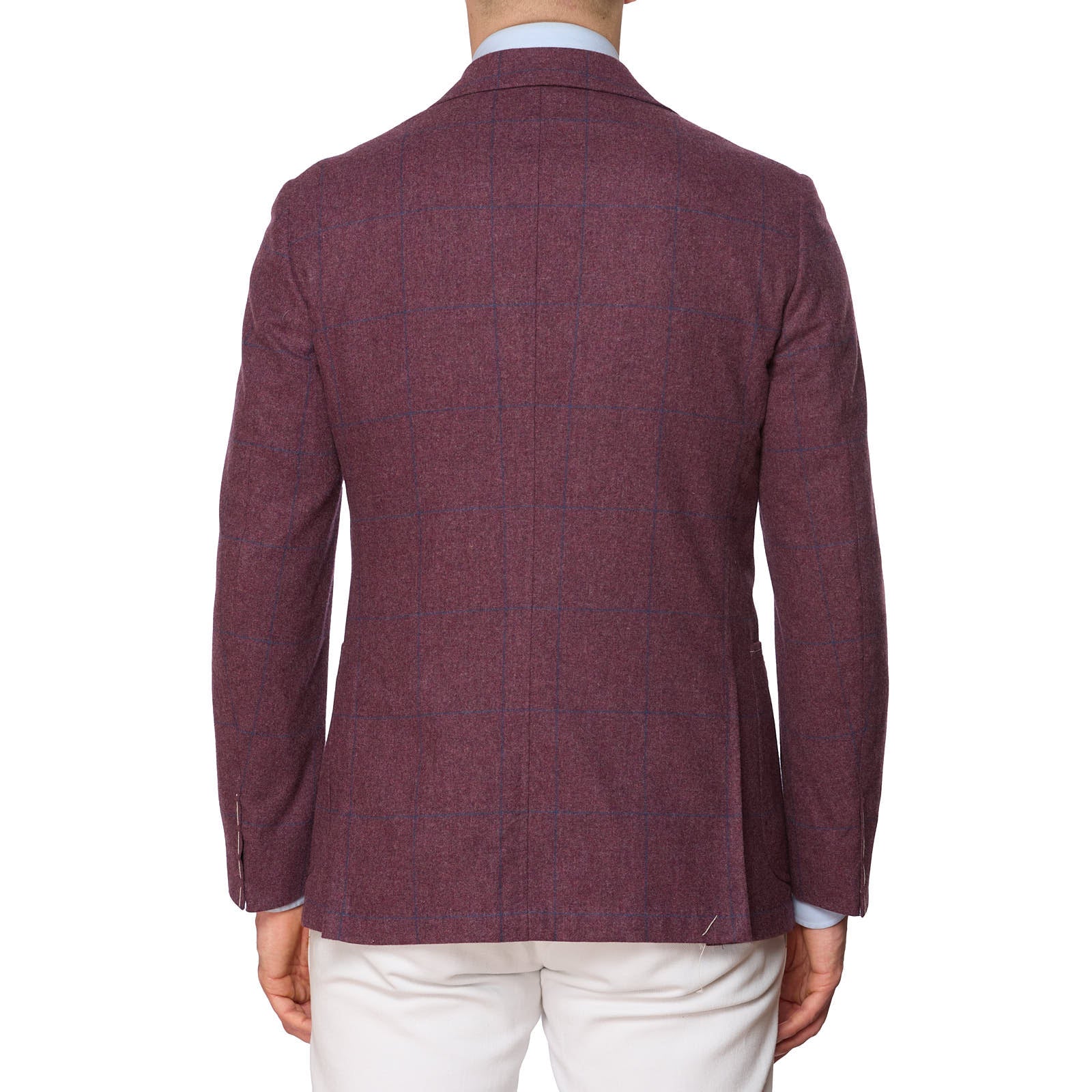 VANNUCCI Purple Windowpane Wool-Cashmere Jacket EU 48 NEW US 38