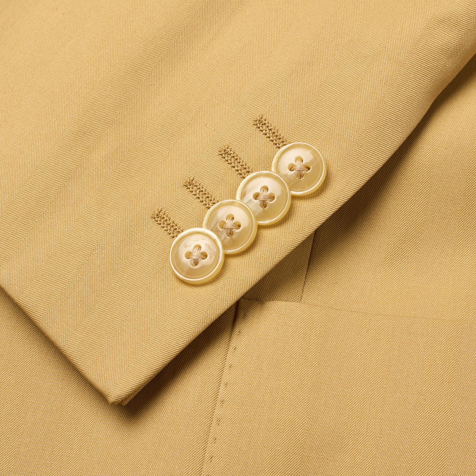 VANNUCCI Milano Tan Herringbone Cotton Spring-Summer Suit EU 50 NEW US 40