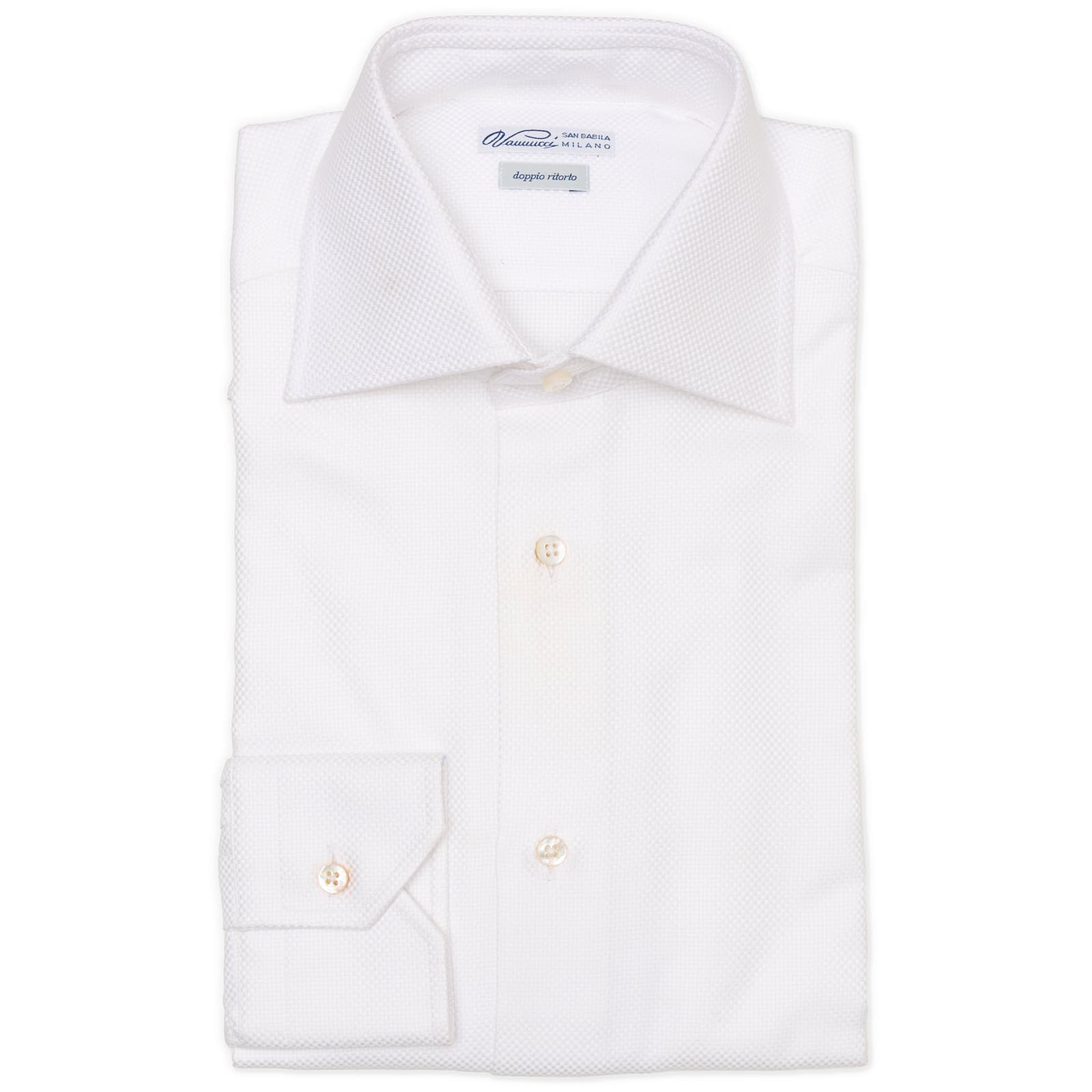 VANNUCCI Milano White Cotton Royal Oxford Dress Shirt EU 38 NEW US 15