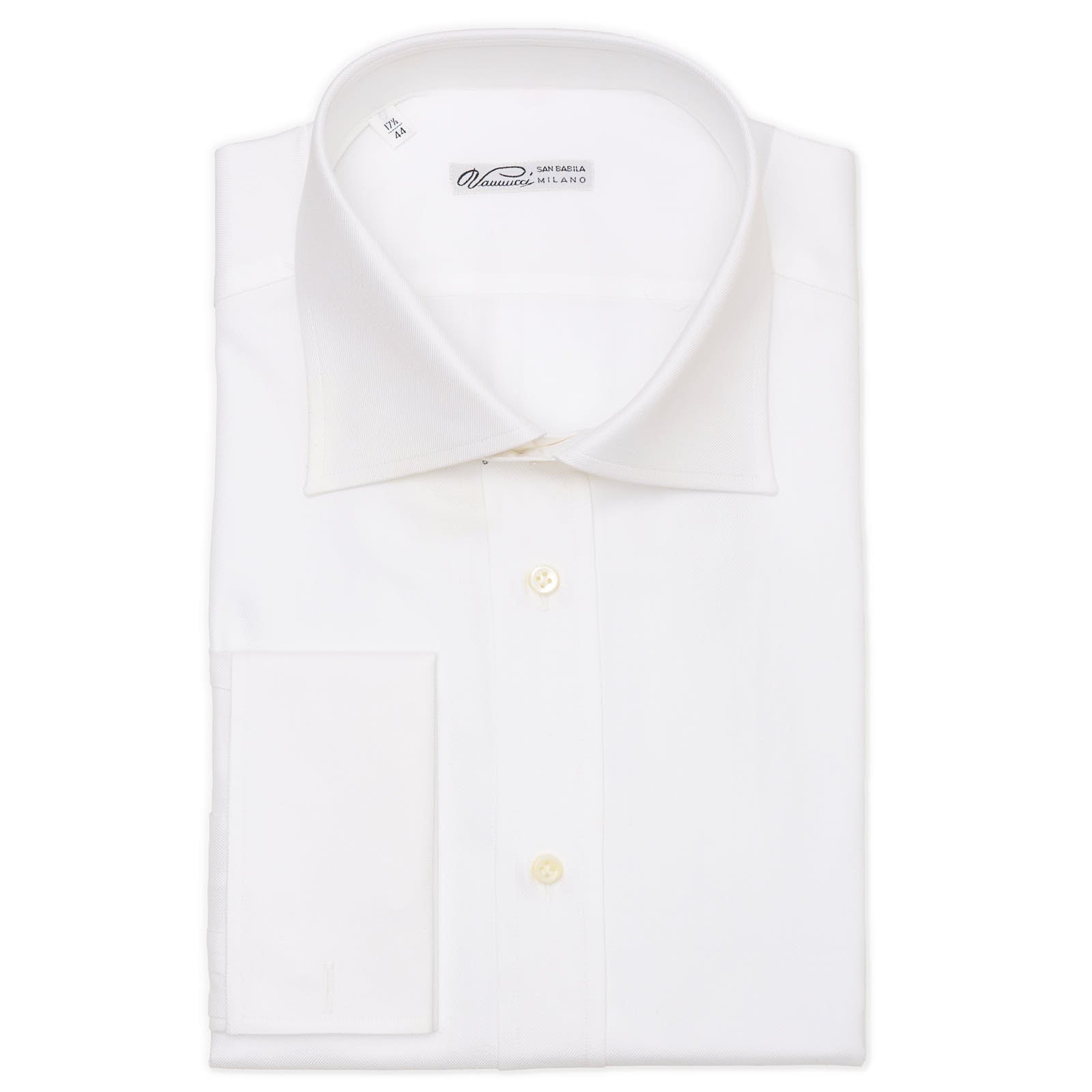 VANNUCCI Milano White Cotton French Cuff Dress Shirt EU 44 NEW US 17.5