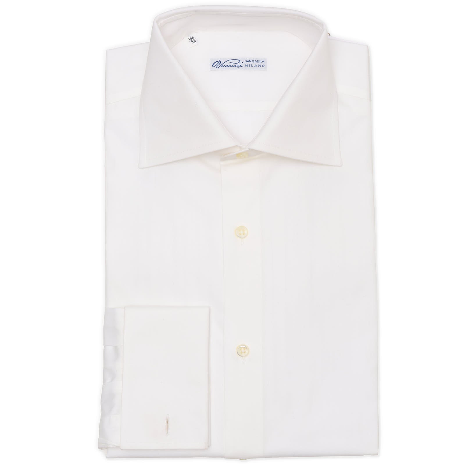 VANNUCCI Milano White Cotton French Cuffn Dress Shirt NEW
