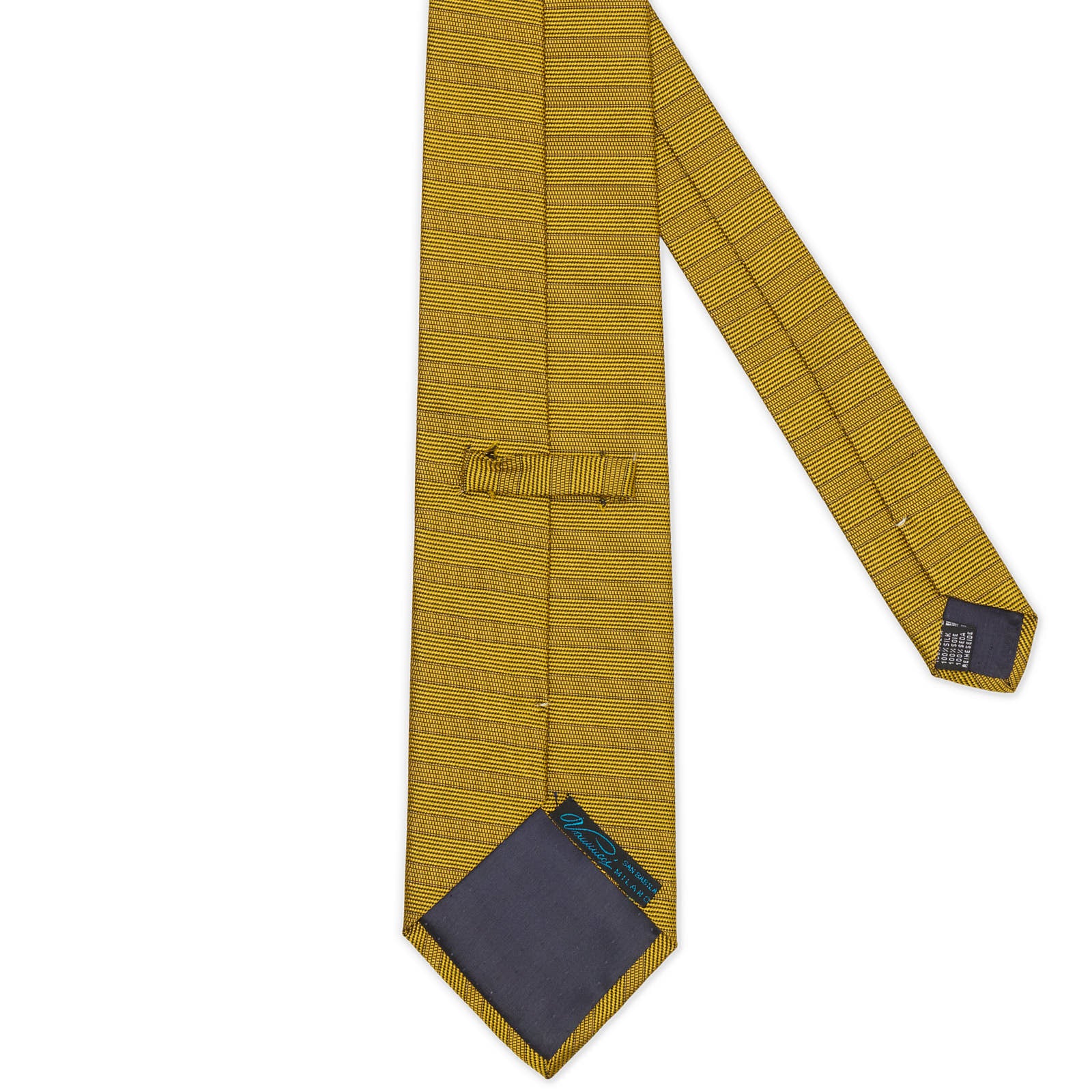 VANNUCCI Satin Gold Horizontal Striped Silk Tie NEW