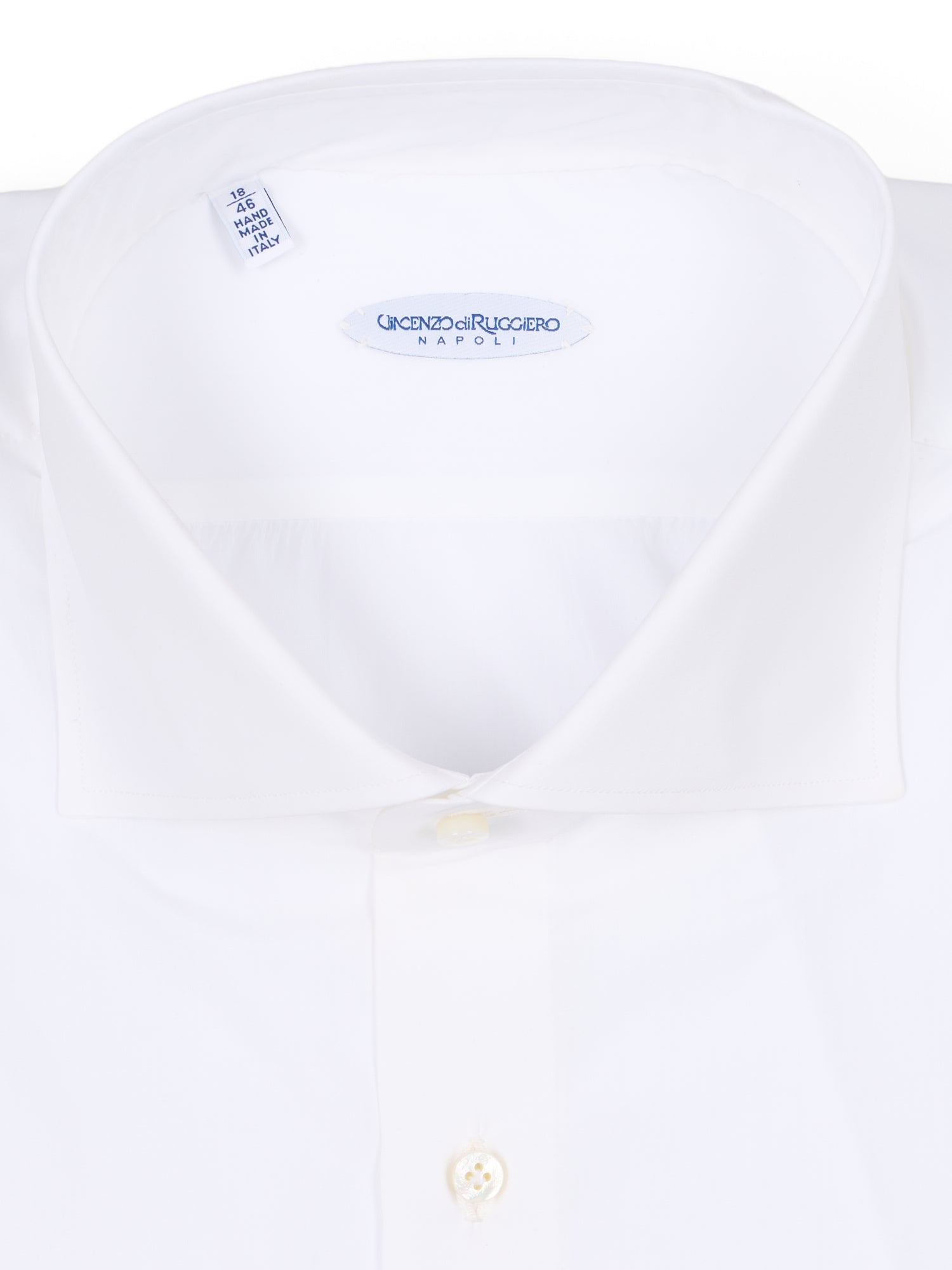 VINCENZO DI RUGGIERO Handmade White Cotton Dress Shirt