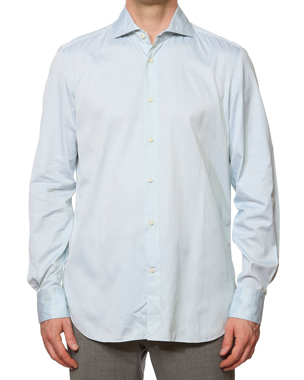 VINCENZO DI RUGGIERO Handmade Light Blue Cotton Dress Shirt EU 41 US 16