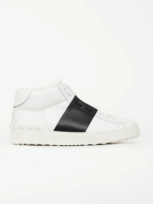 VALENTINO GARAVANI White High Top Leather Sneaker Shoes