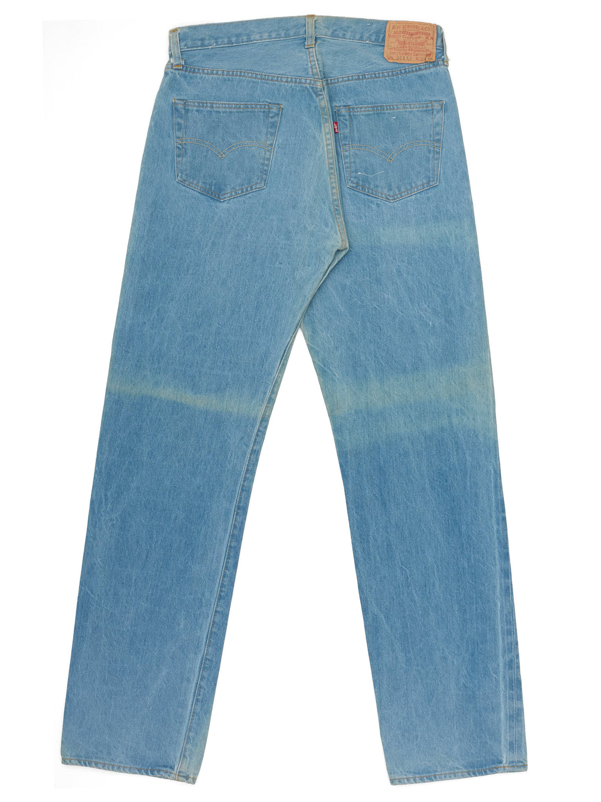 Vintage 1998 LEVI'S 501 Valencia St. Light Blue Cotton Jeans Made in USA LVC NOS
