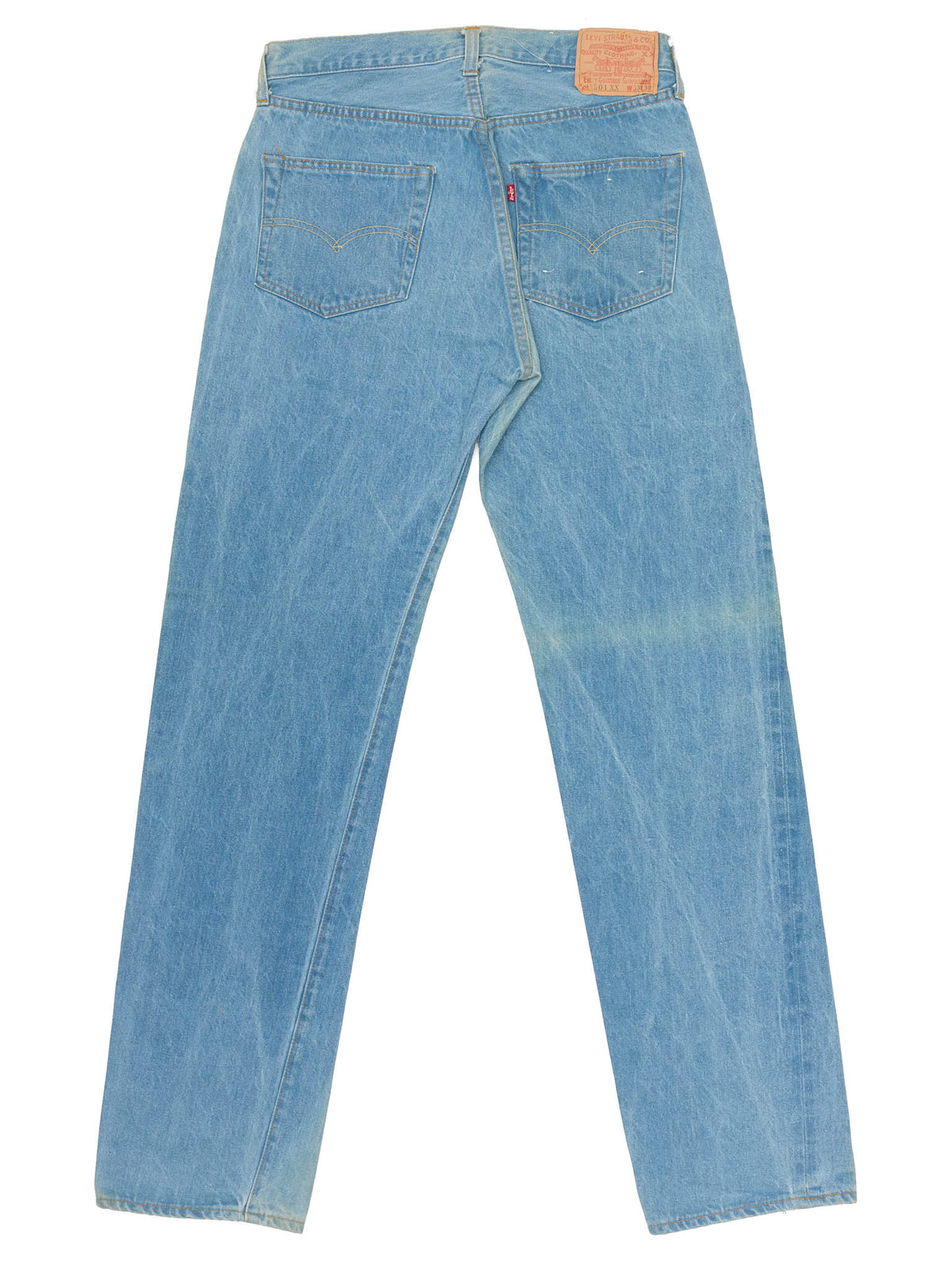 Vintage 1998 LEVI'S 501 Valencia St. Light Blue Cotton Jeans Made in USA LVC NOS
