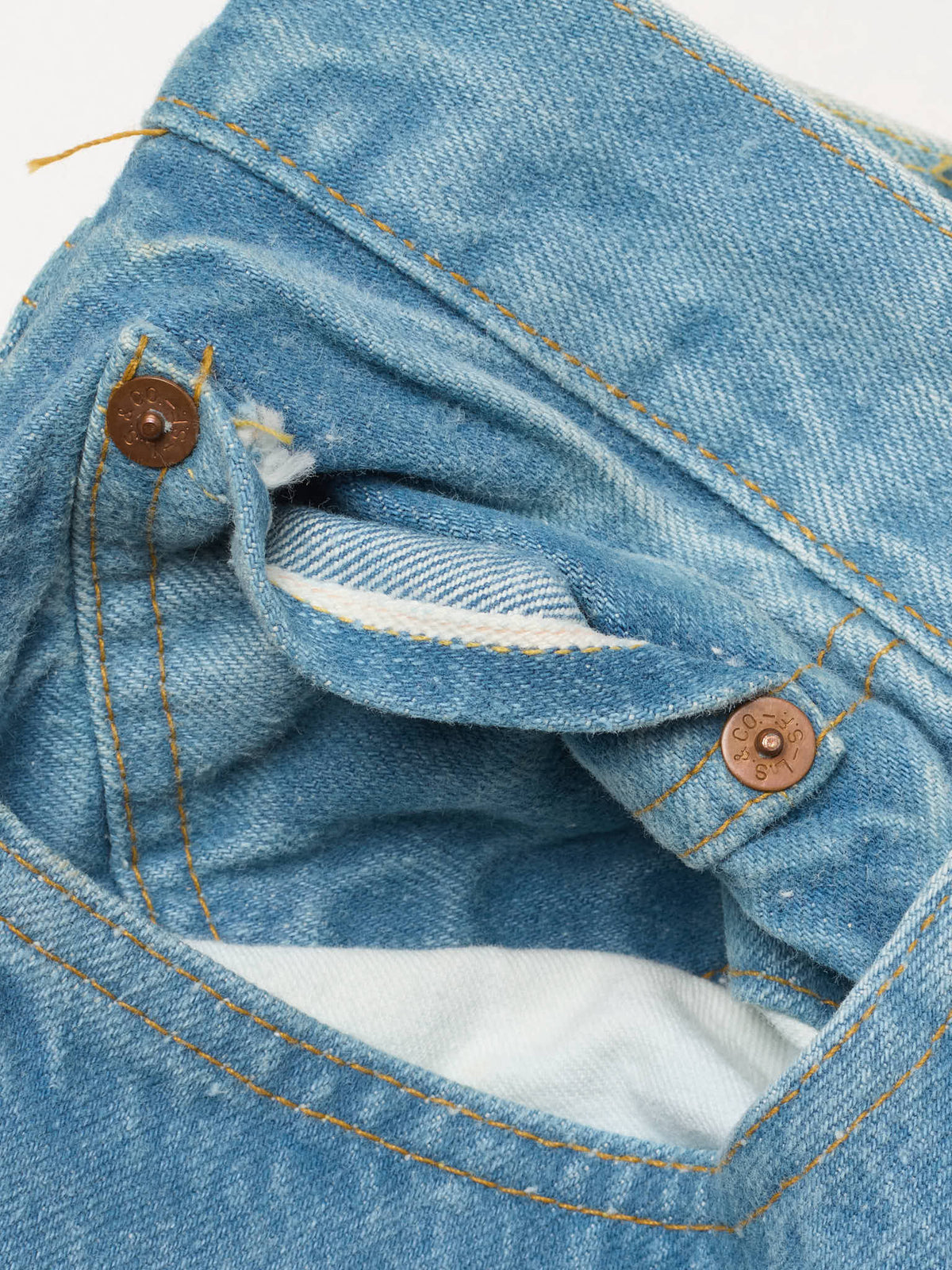 Vintage 1998 LEVI'S 501 XX Valencia St. Light Blue Cotton Jeans Made in USA LVC NOS