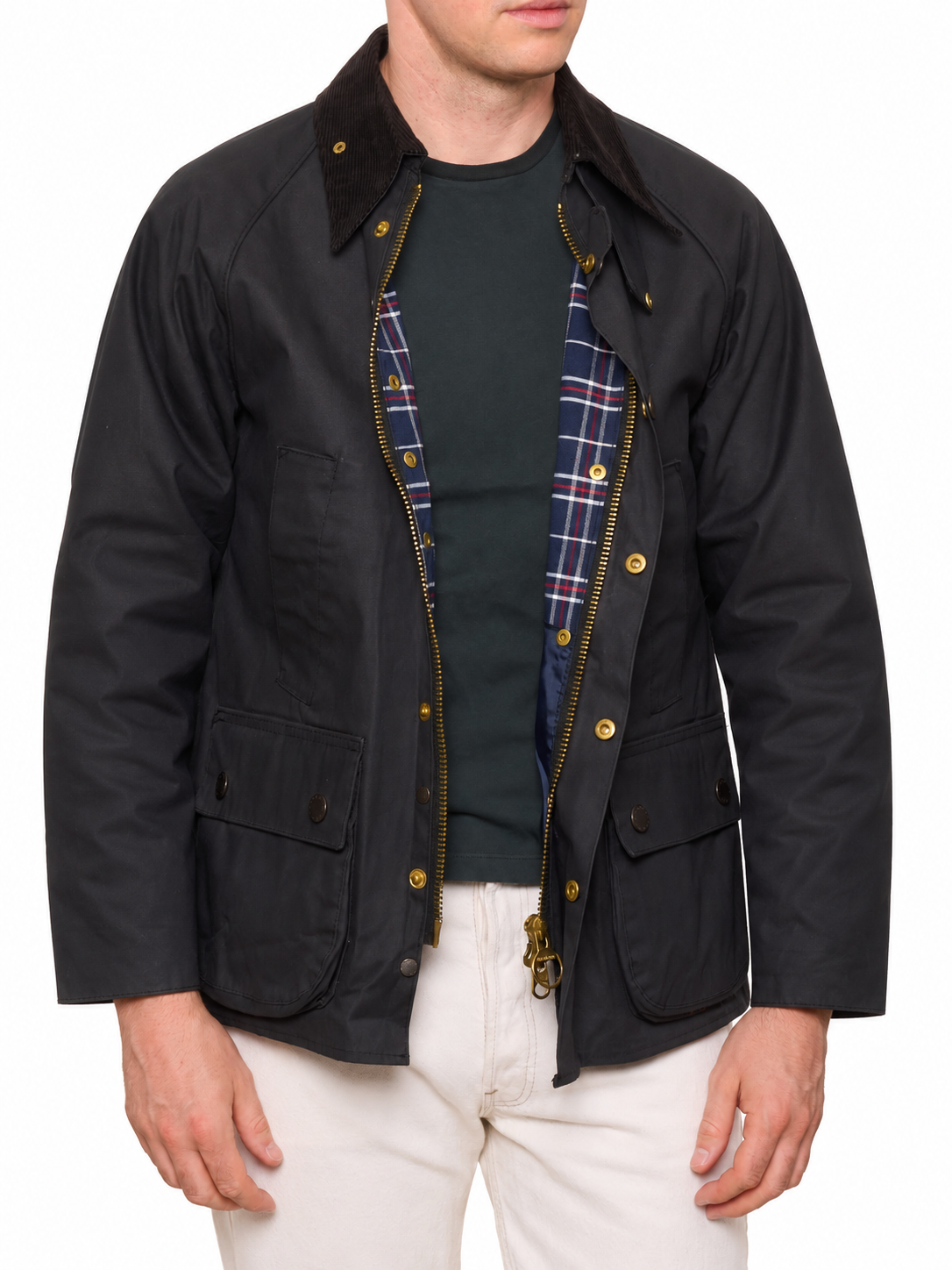 Vintage BARBOUR Bedale Navy Blue Waxed Jacket C38 S NOS 1990's