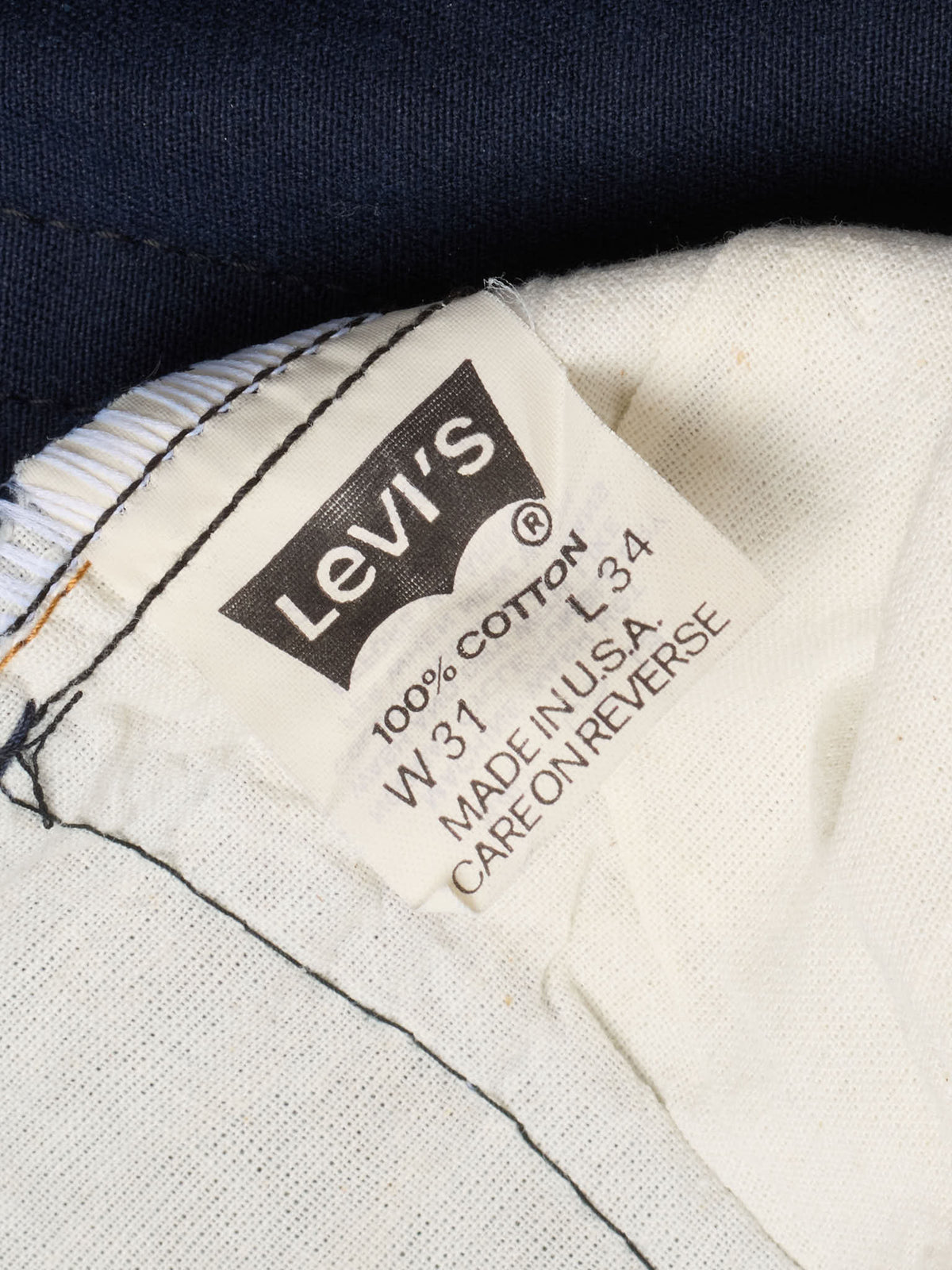 Vintage LEVI'S 501 Navy Blue Cotton Twill Jeans Made in USA NOS