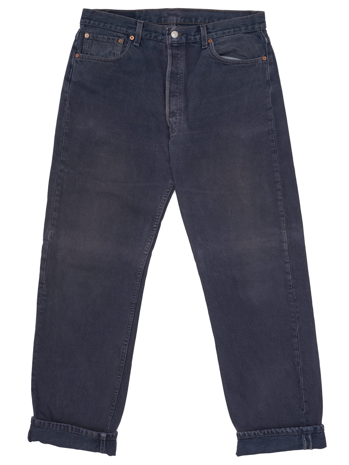 Vintage LEVI'S 501 Straight Fit Dark Blue Cotton Jeans Made in USA