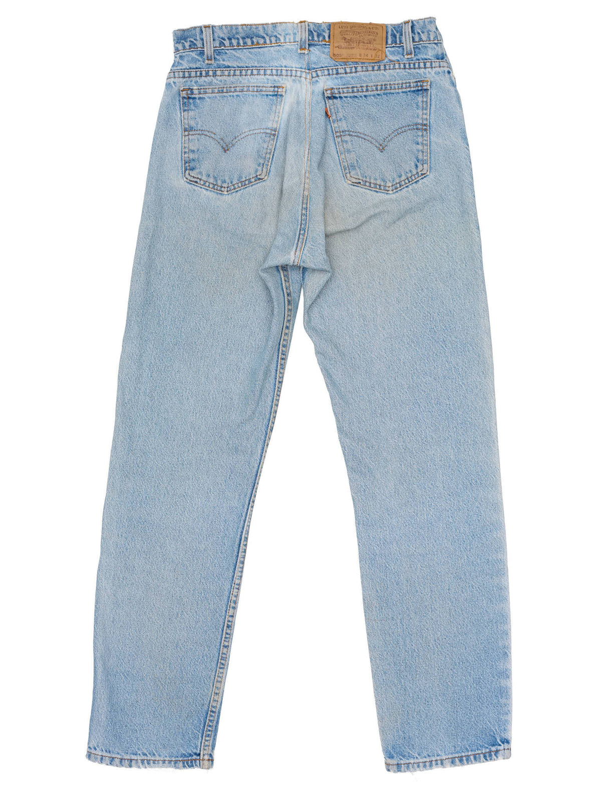 Vintage LEVI'S 505 Orange Tab Faded Blue Cotton Jeans Made in USA