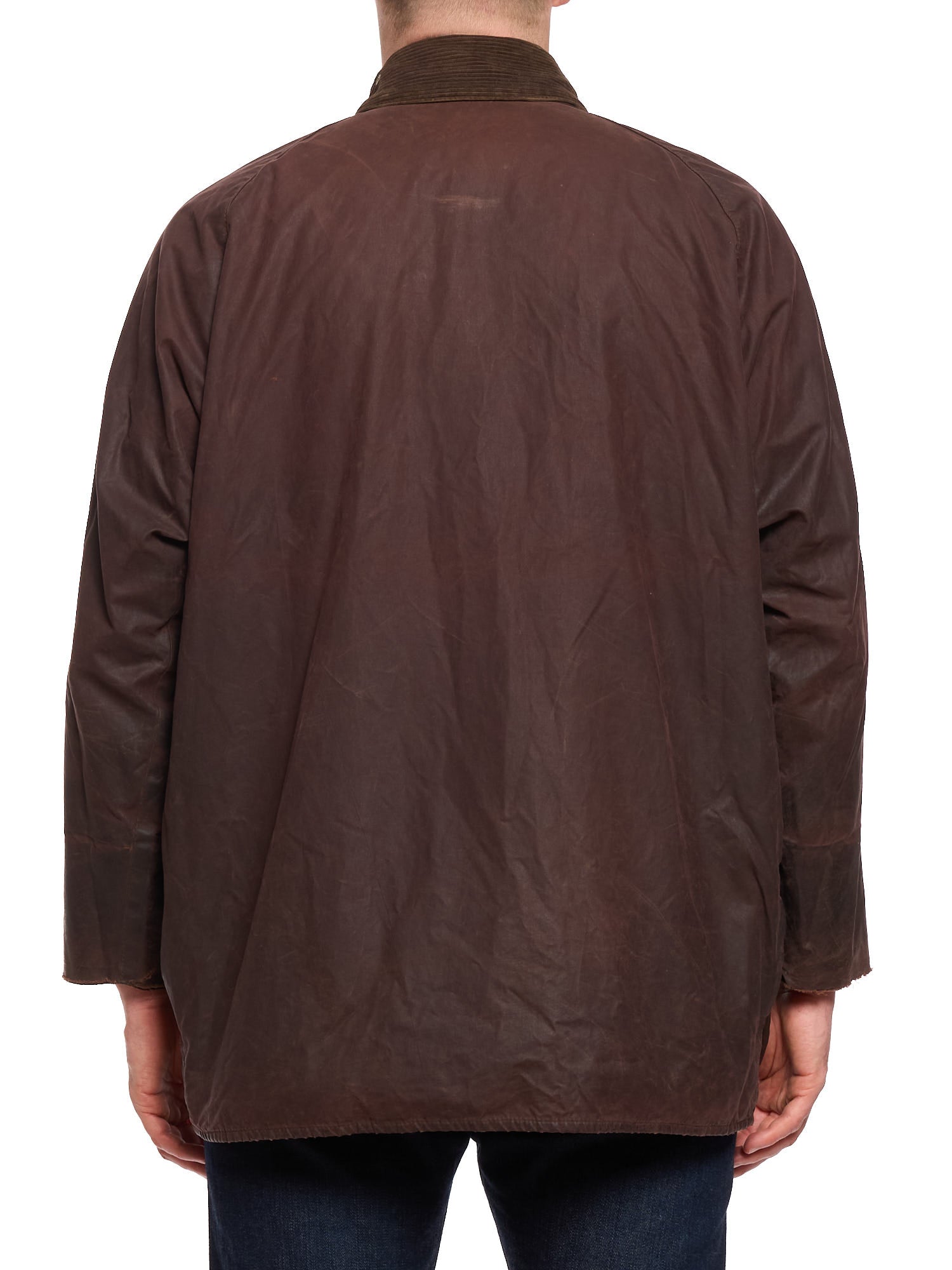 Vintage BARBOUR Beaufort Burgundy Motorcycle Wax Jacket 3 Crest