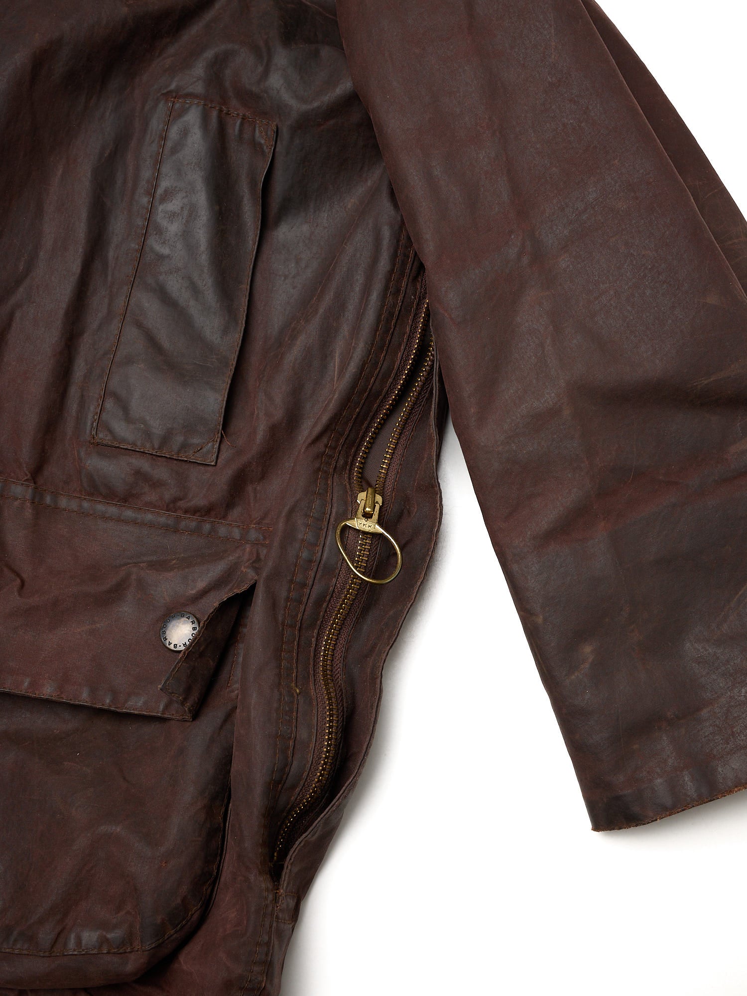 Vintage BARBOUR Beaufort Burgundy Motorcycle Wax Jacket 3 Crest