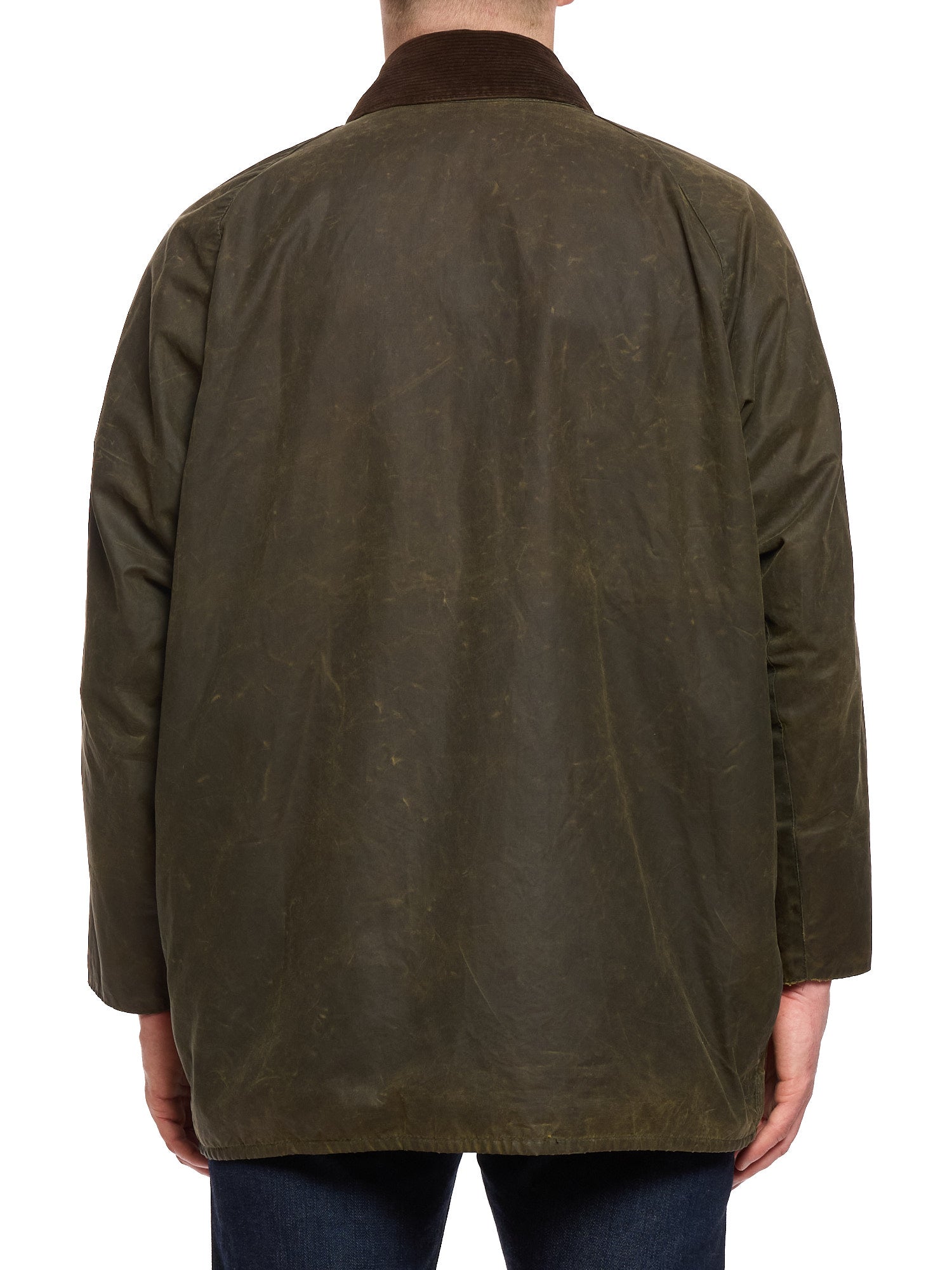 Vintage BARBOUR Beaufort Olive Green Waxed Jacket 3 Crest