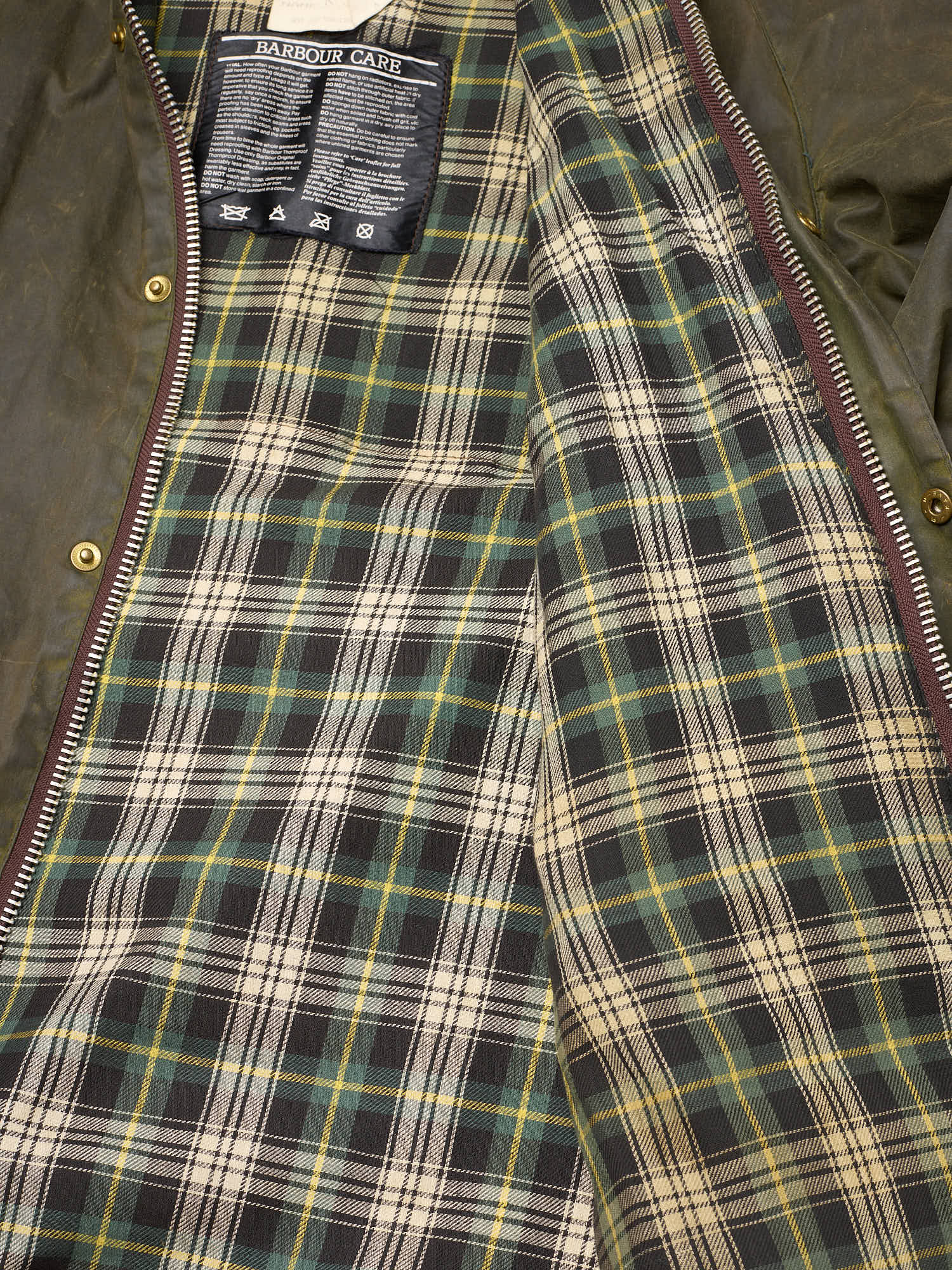 Vintage BARBOUR Beaufort Olive Green Waxed Jacket 3 Crest