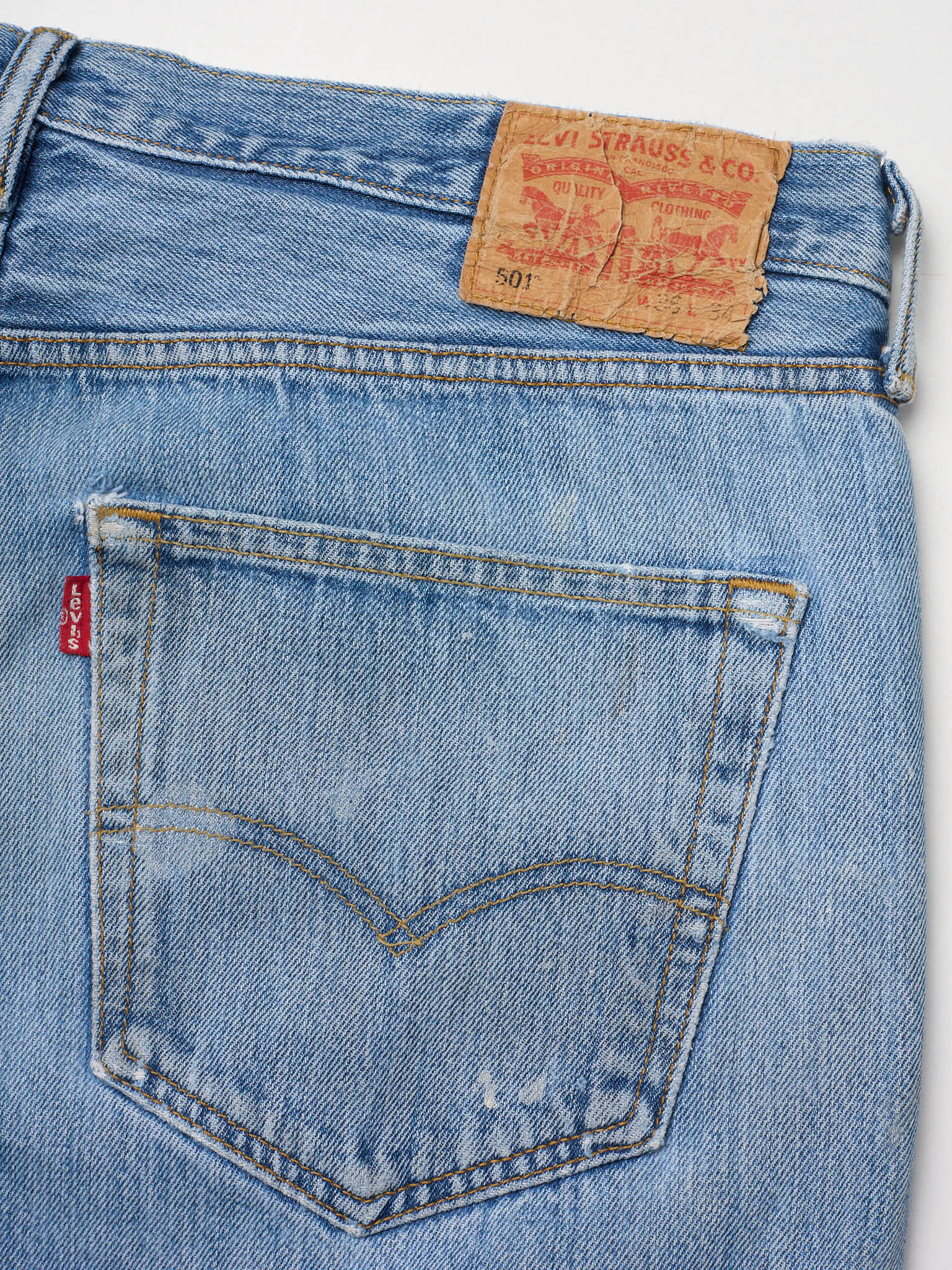 Vintage LEVI'S 501 Light Blue Cotton Jeans Amazing Fade