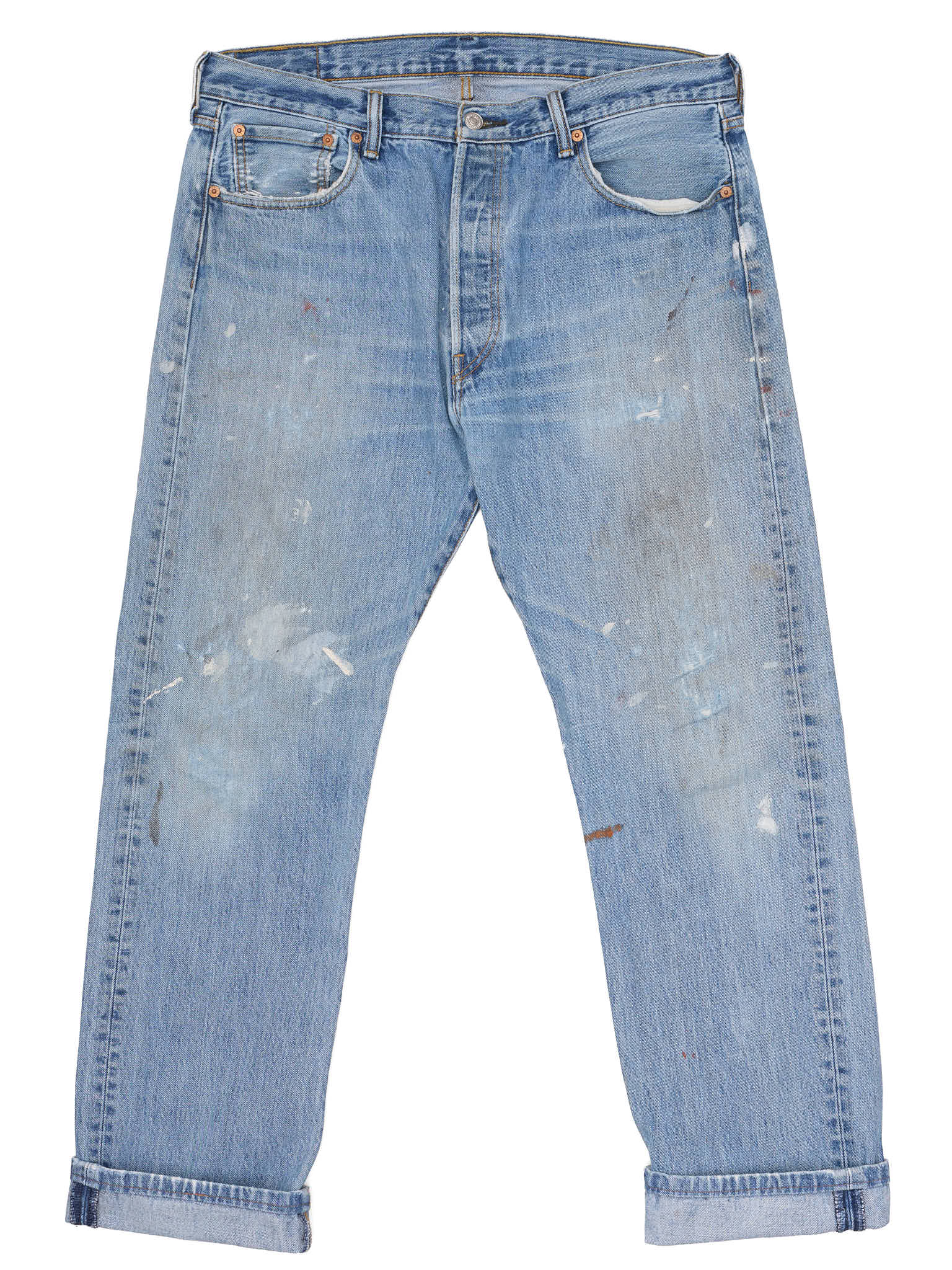 Vintage LEVI'S 501 Light Blue Cotton Jeans Amazing Fade