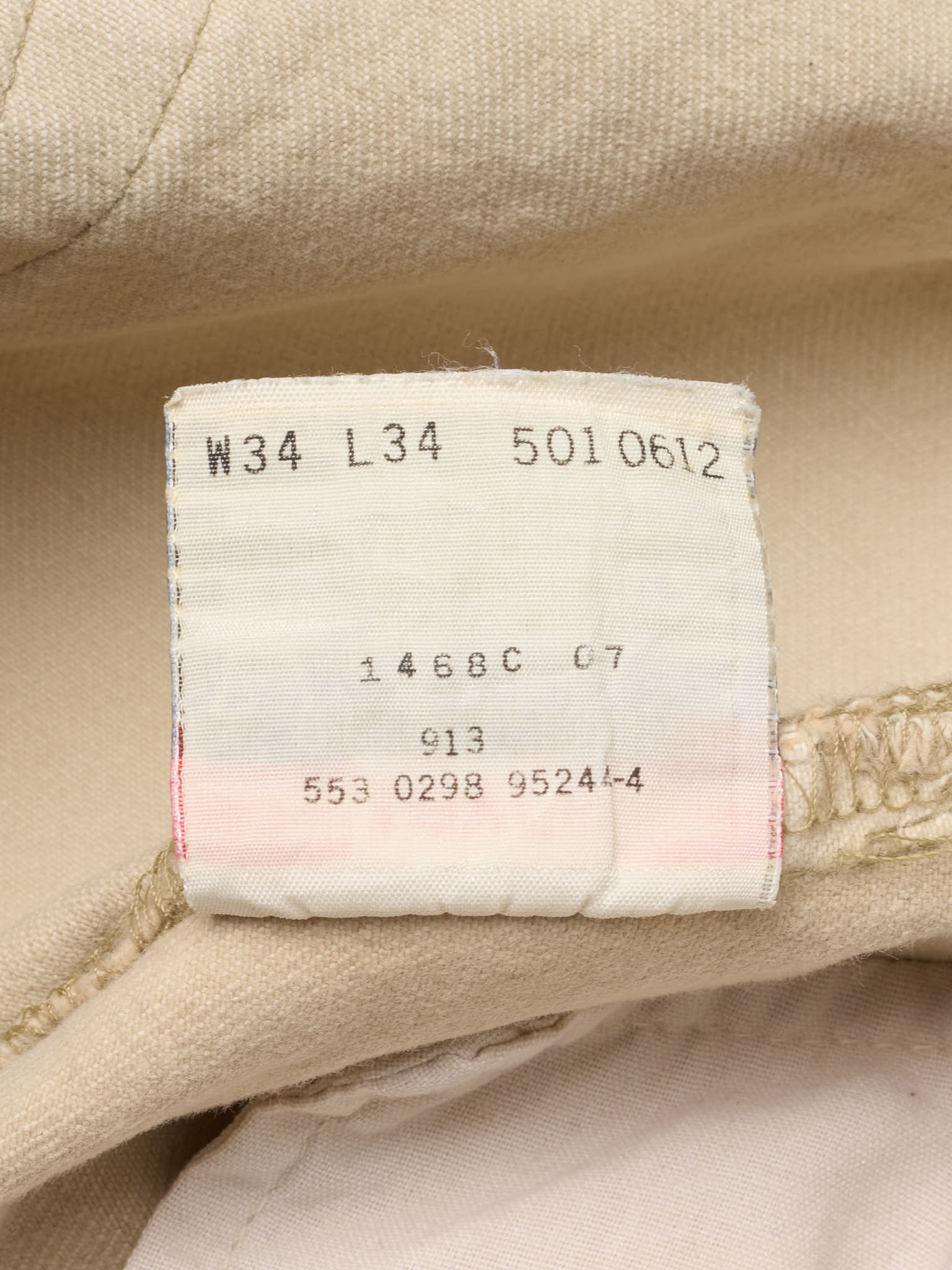 Vintage LEVI'S 501 Straight Fit Beige Cotton Jeans Made in USA