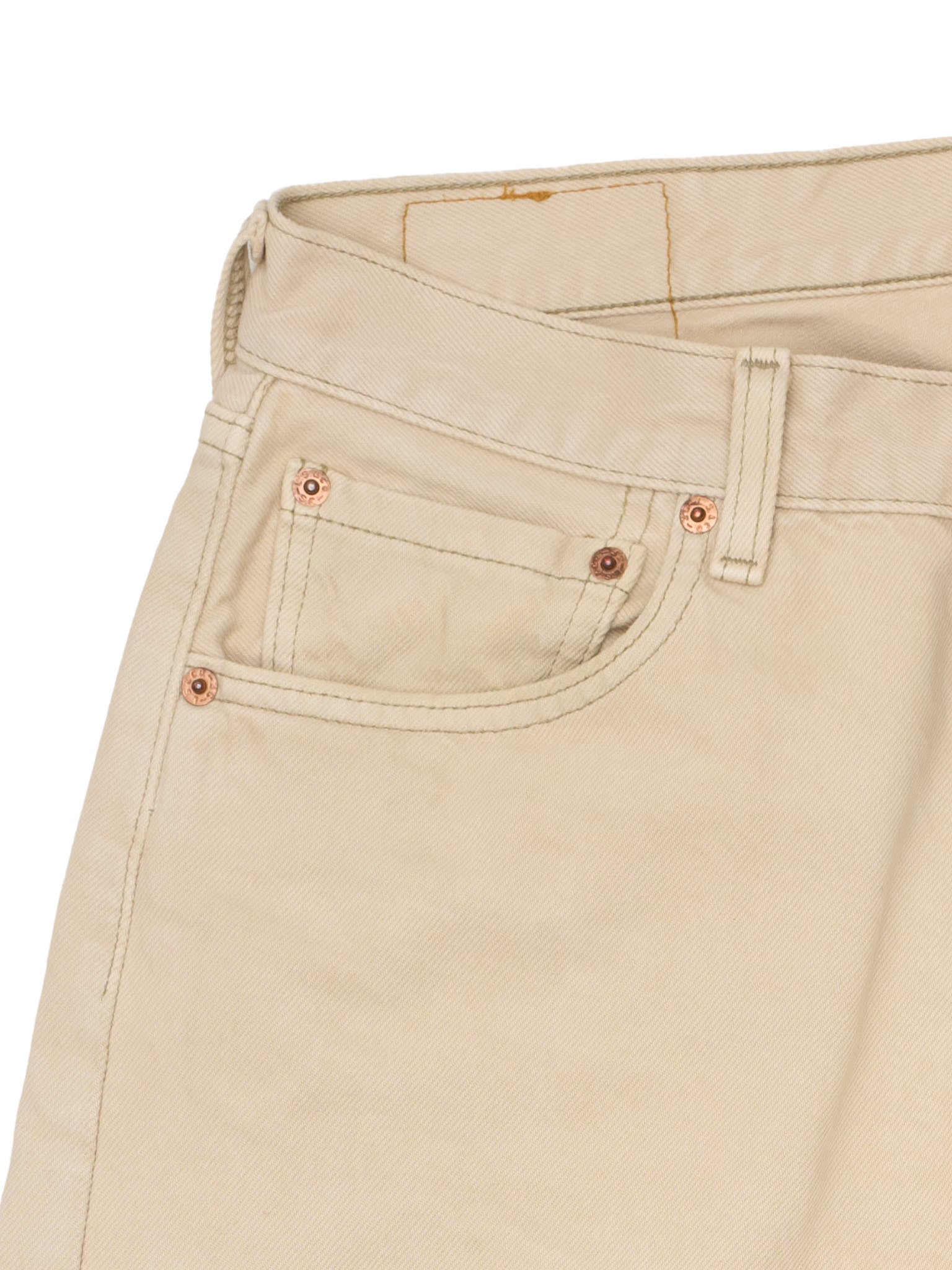 Vintage LEVI'S 501 Straight Fit Beige Cotton Jeans Made in USA