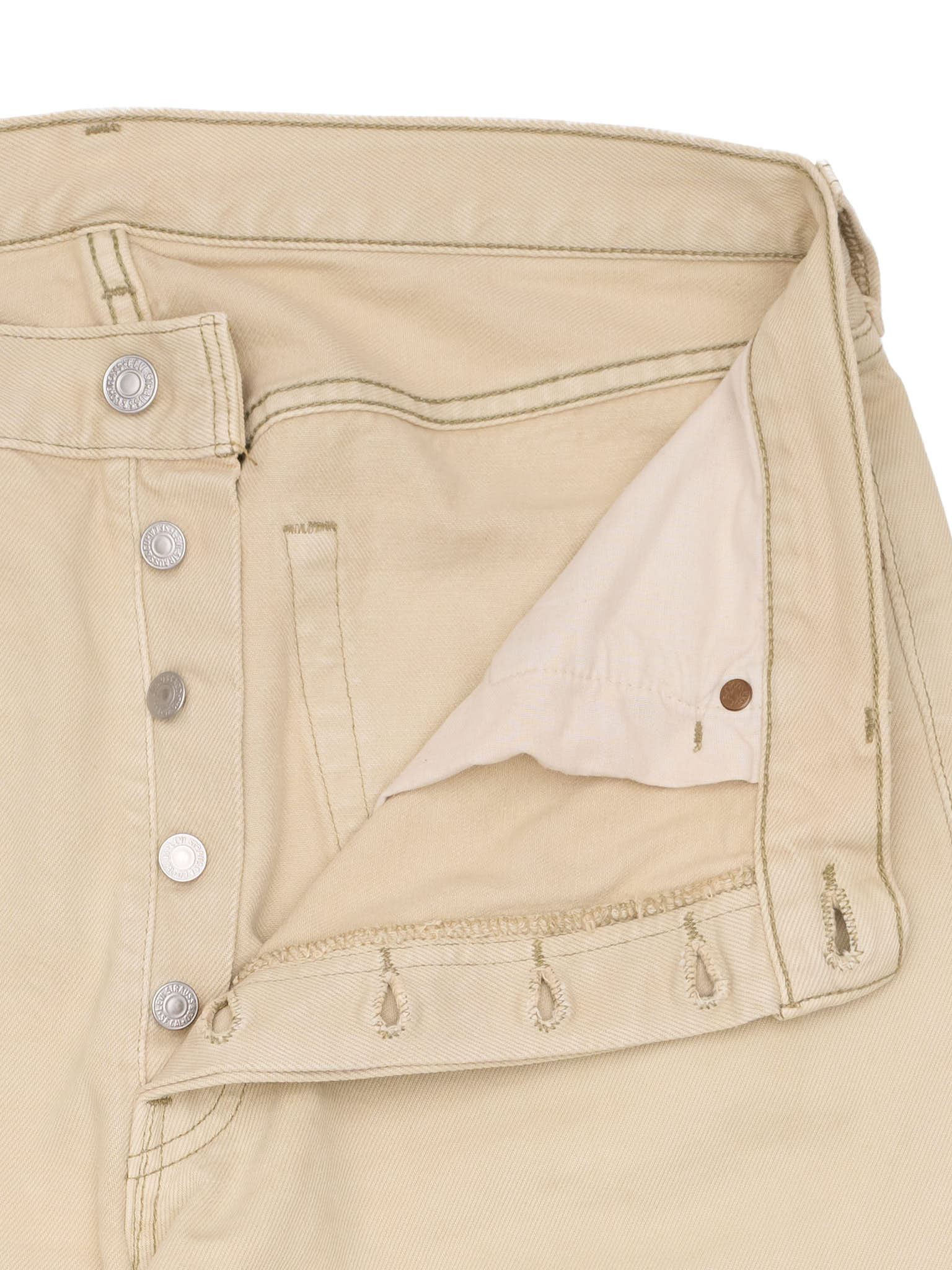 Vintage LEVI'S 501 Straight Fit Beige Cotton Jeans Made in USA