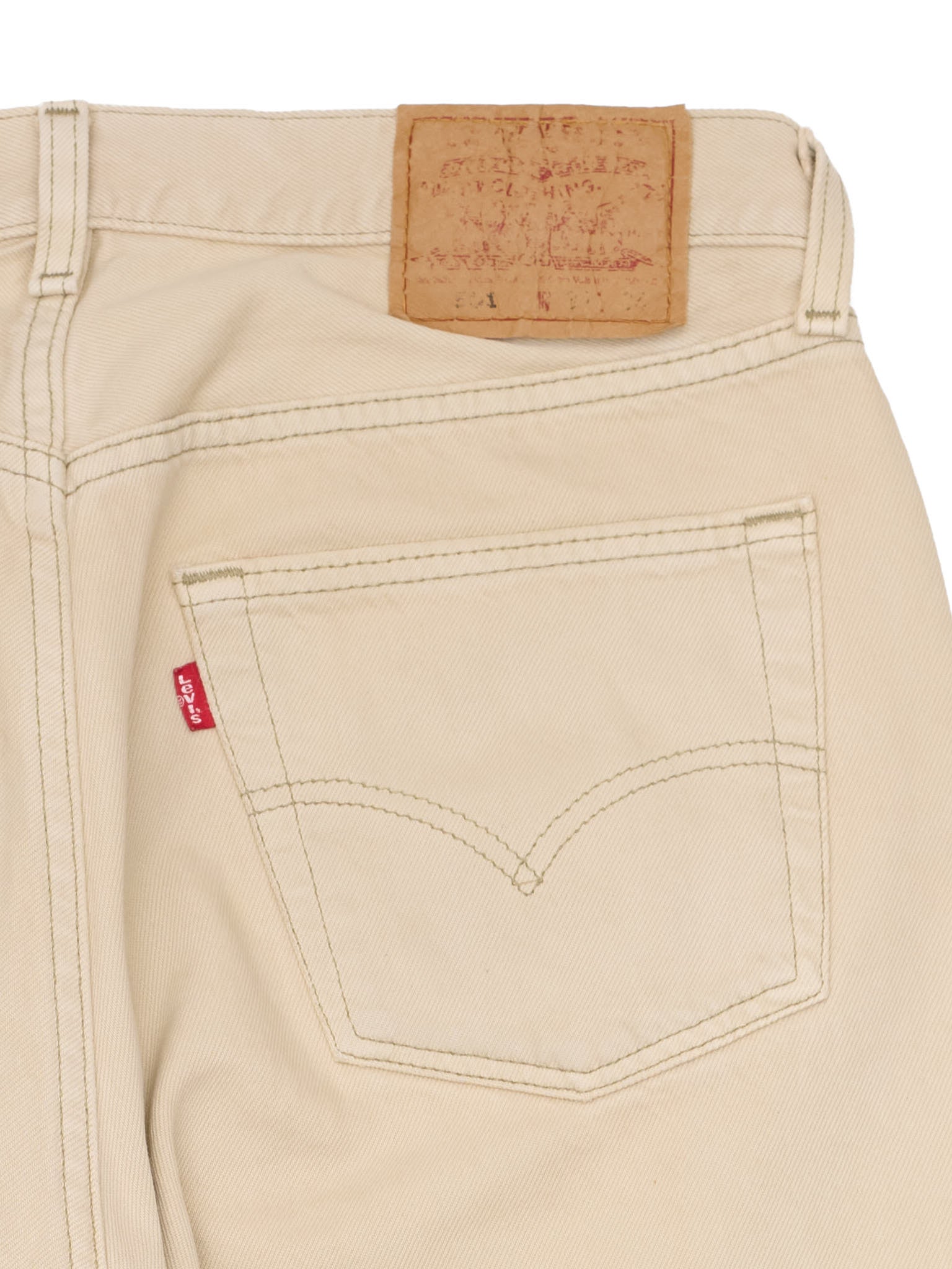 Vintage LEVI'S 501 Straight Fit Beige Cotton Jeans Made in USA