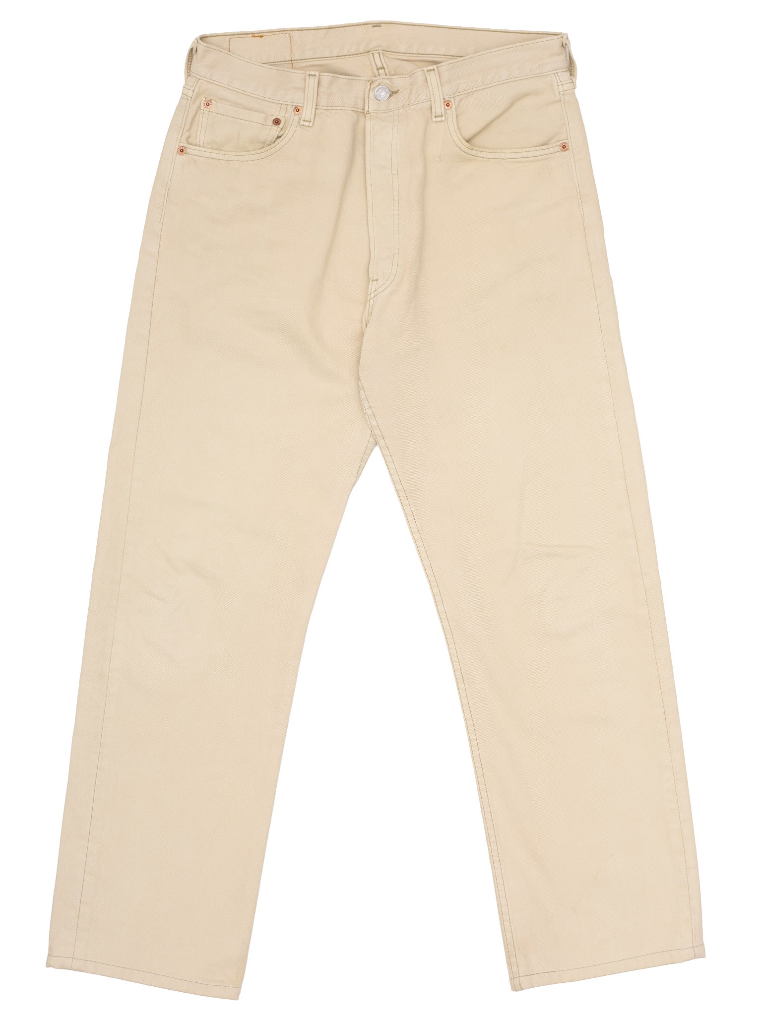Vintage LEVI'S 501 Straight Fit Beige Cotton Jeans Made in USA