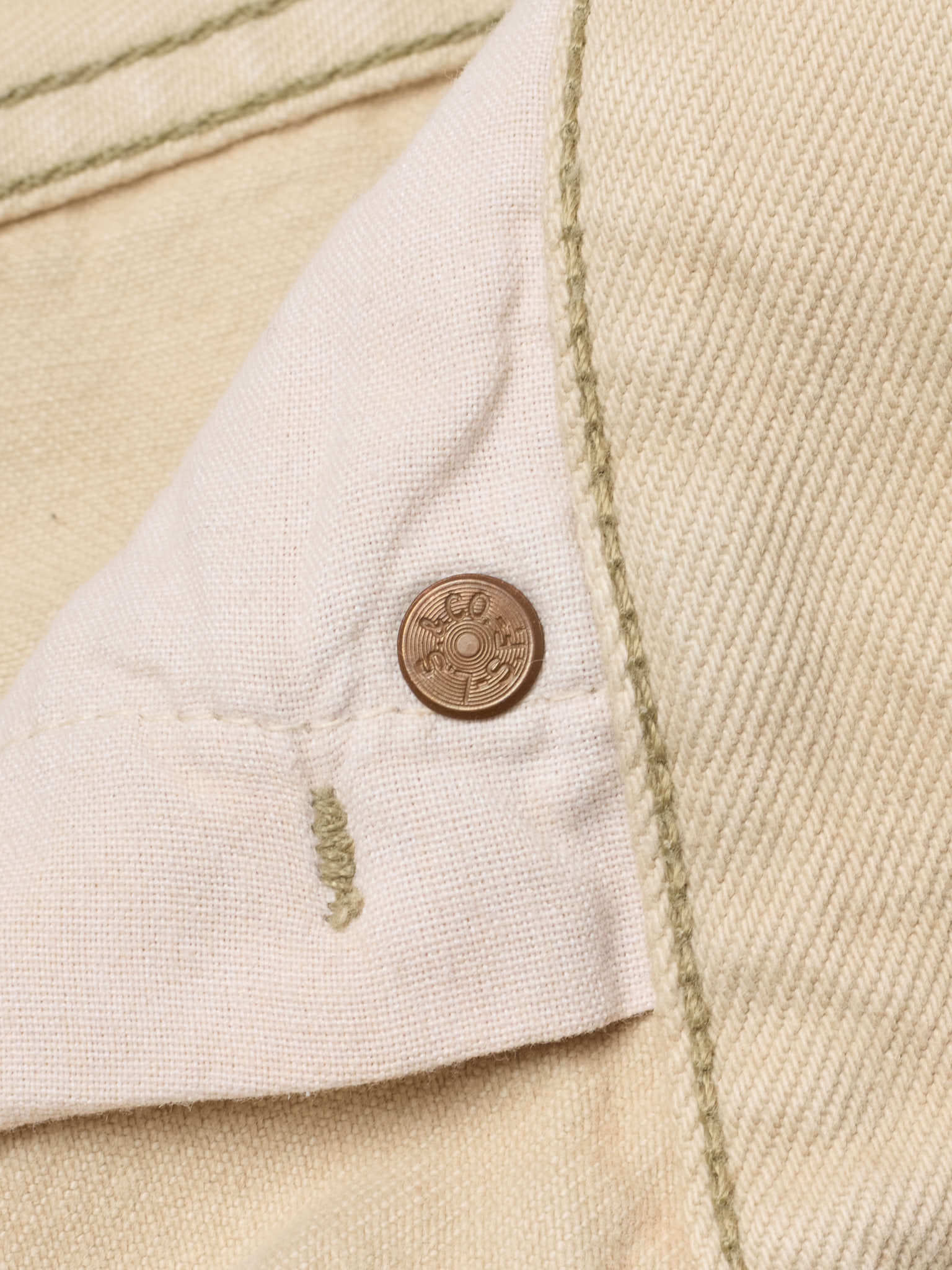 Vintage LEVI'S 501 Straight Fit Beige Cotton Jeans Made in USA