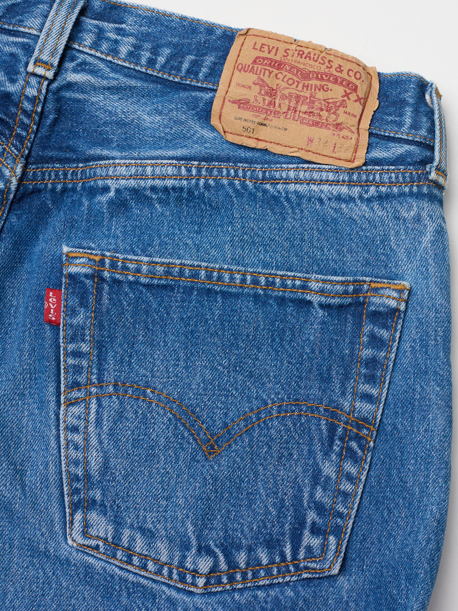 Vintage LEVI'S 501 Straight Fit Blue Cotton Jeans Made in Spain 1993
