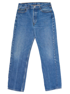 Vintage LEVI'S 501 Straight Fit Blue Cotton Jeans Made in Spain 1993