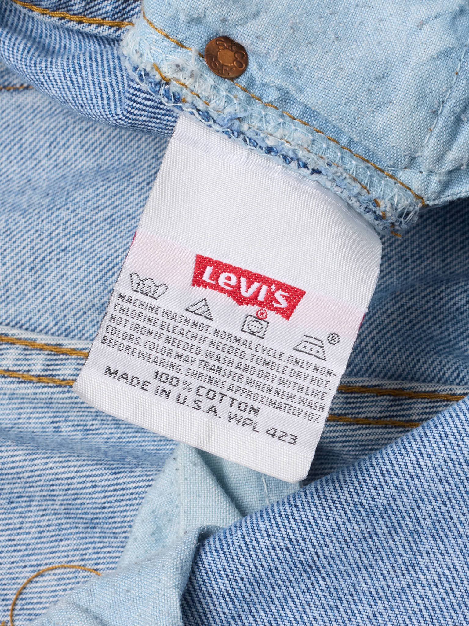 Vintage LEVI'S 501 Straight Fit Blue Cotton Jeans Made in USA W37 Rare Size