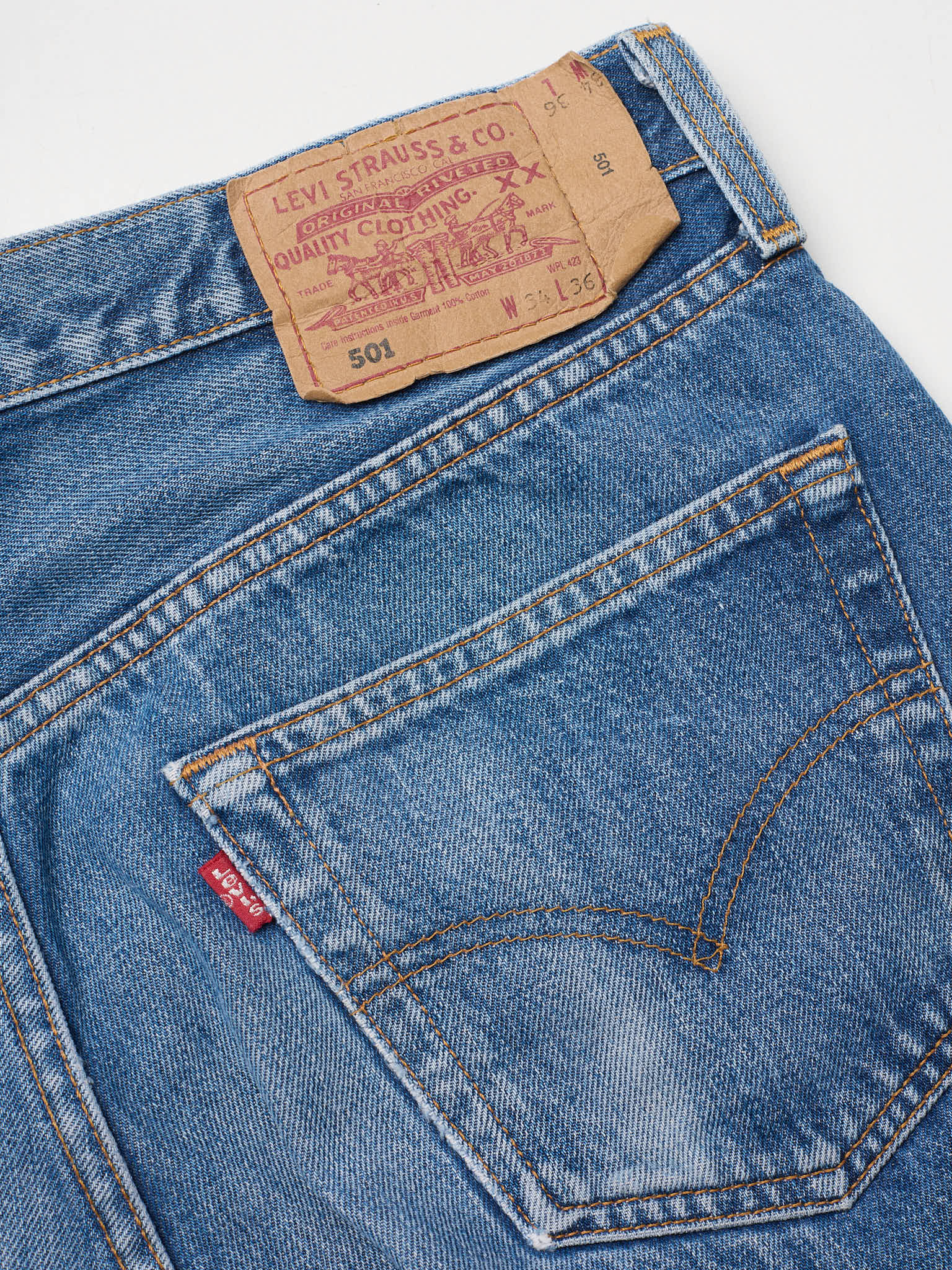 Vintage LEVI'S 501 Straight Fit Blue Cotton Jeans Made in USA