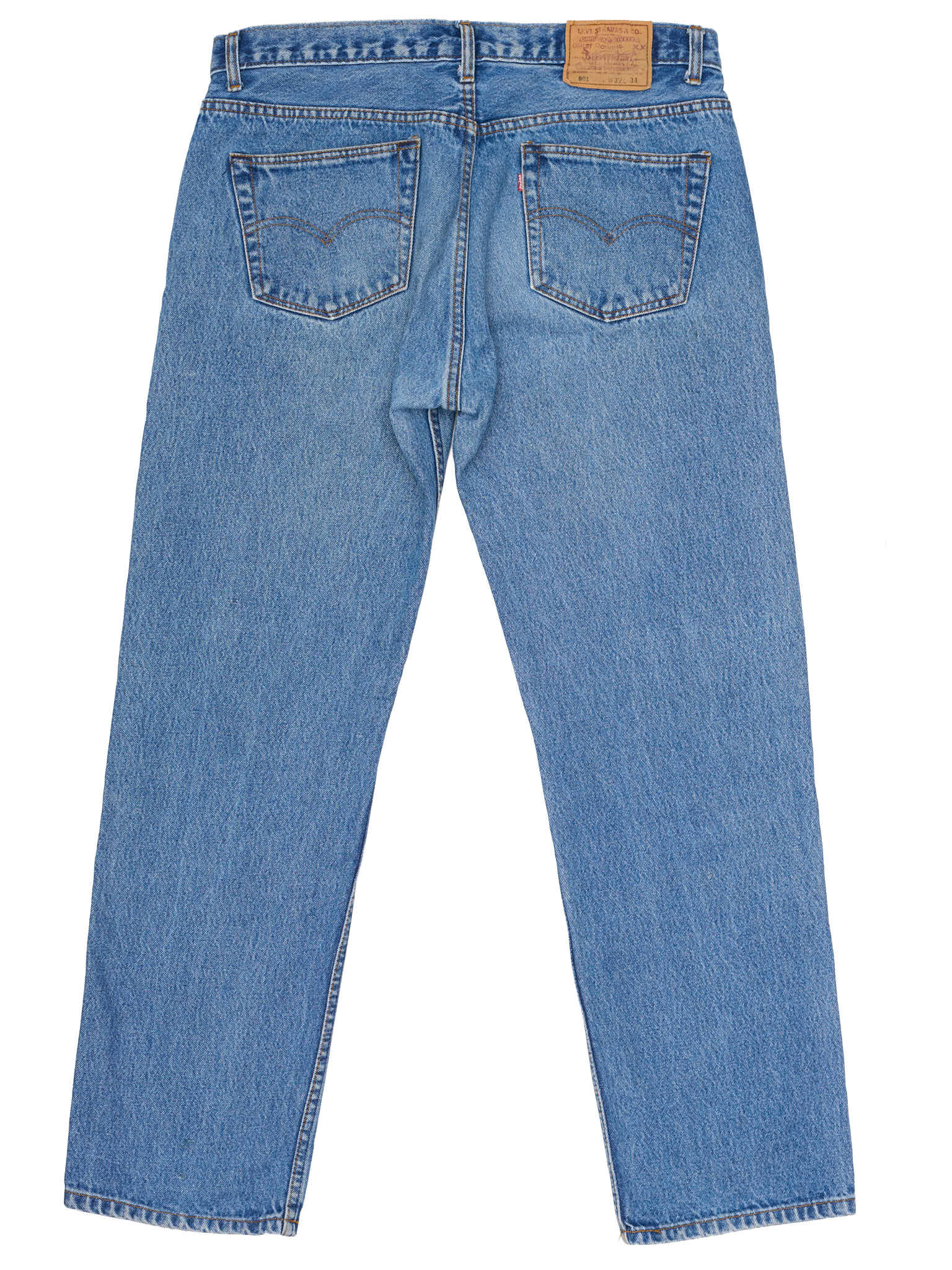 Vintage LEVI'S 501 Straight Fit Blue Cotton Jeans Made in USA W37 Rare Size
