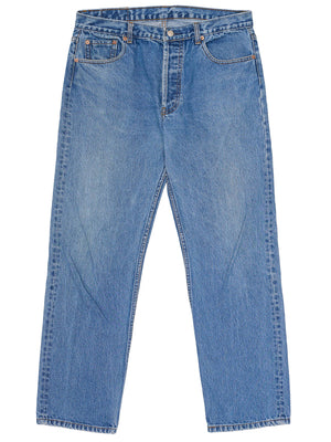 Vintage LEVI'S 501 Straight Fit Blue Cotton Jeans Made in USA W37 Rare Size