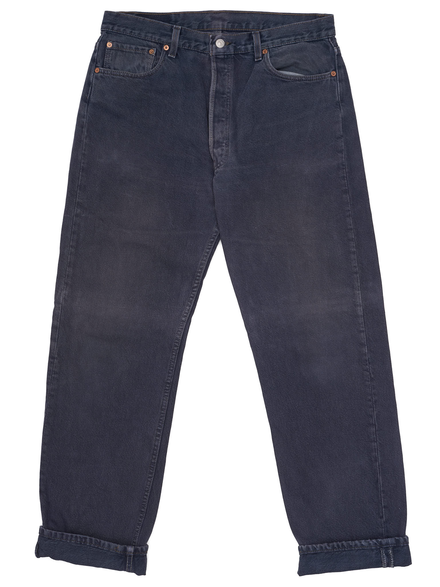 Vintage LEVI'S 501 Straight Fit Dark Blue Cotton Jeans Made in USA