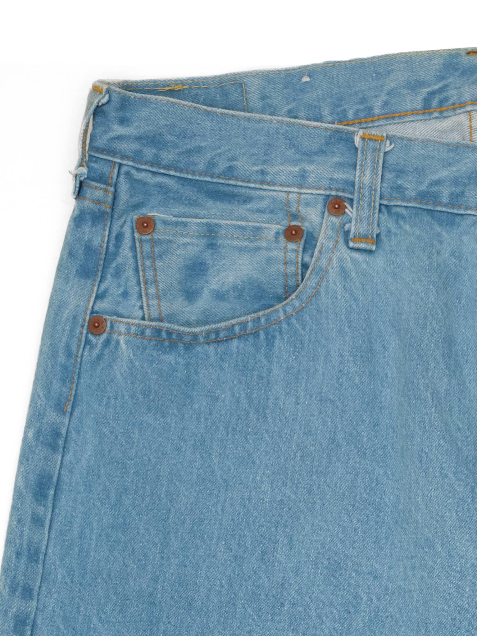 Vintage 1998 LEVI'S 501 Valencia St. Light Blue Cotton Jeans Made in USA LVC NOS