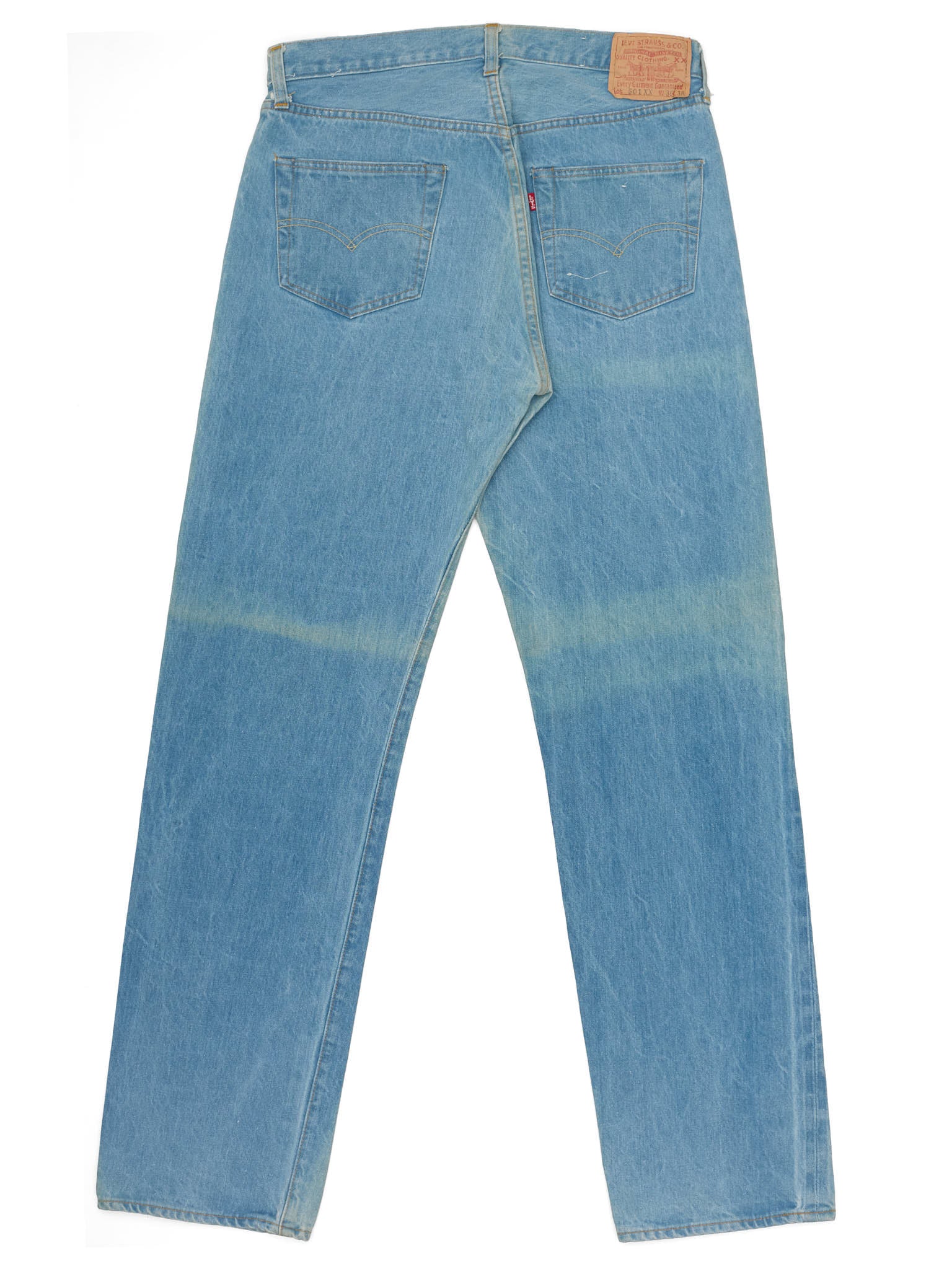 Vintage 1998 LEVI'S 501 Valencia St. Light Blue Cotton Jeans Made in USA LVC NOS