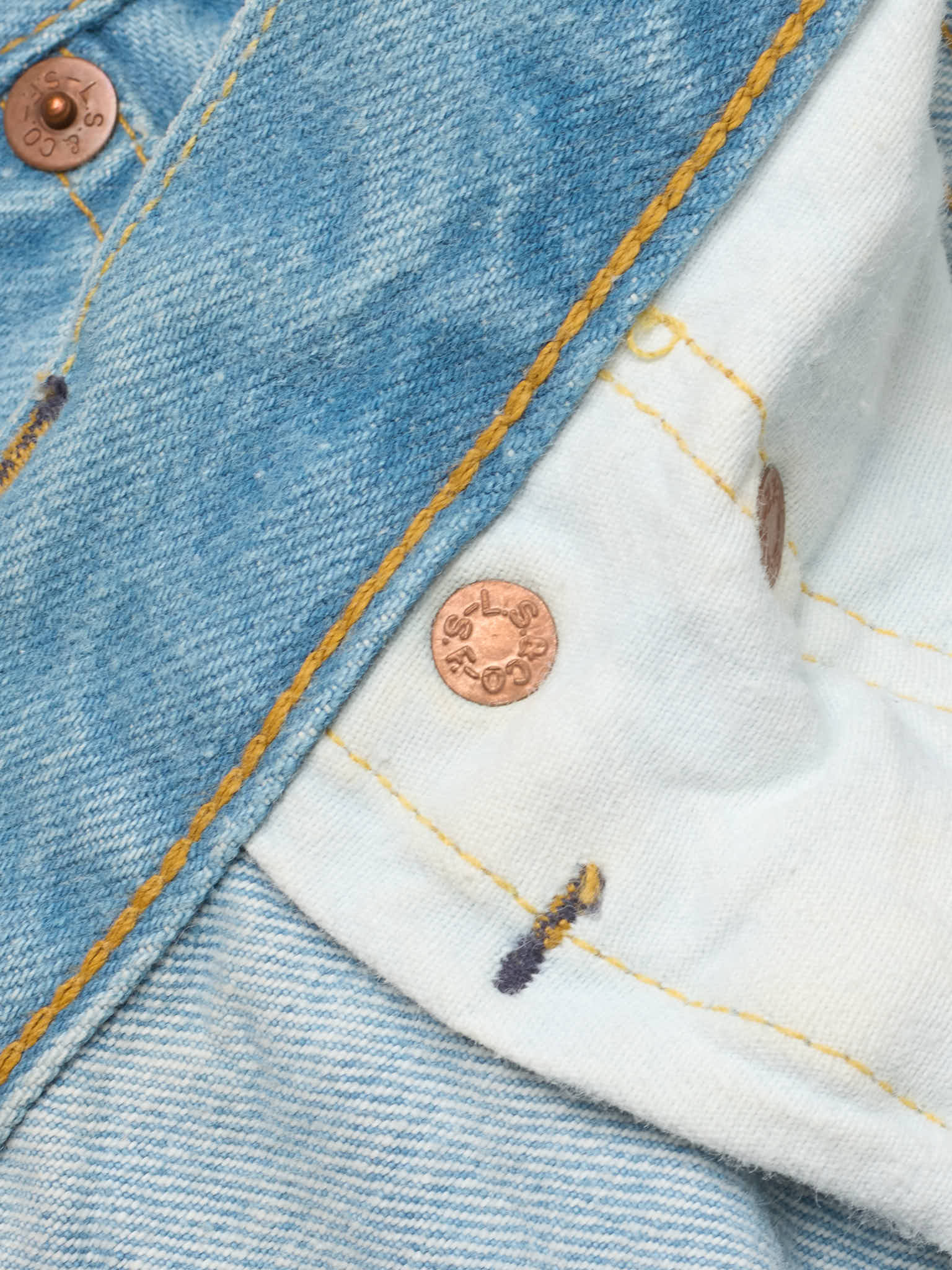 Vintage 1998 LEVI'S 501 Valencia St. Light Blue Cotton Jeans Made in USA LVC NOS