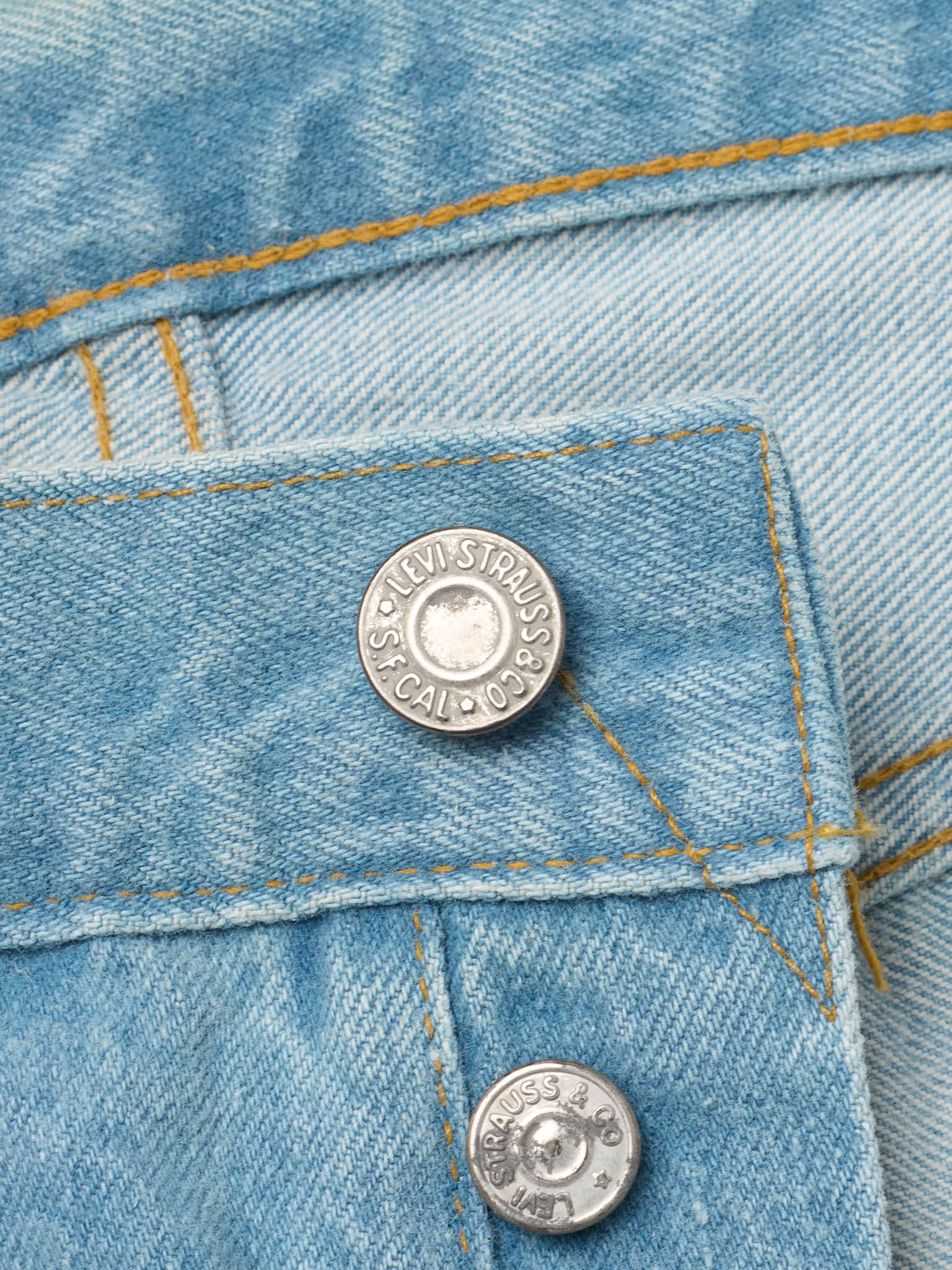 Vintage 1998 LEVI'S 501 Valencia St. Light Blue Cotton Jeans Made in USA LVC NOS