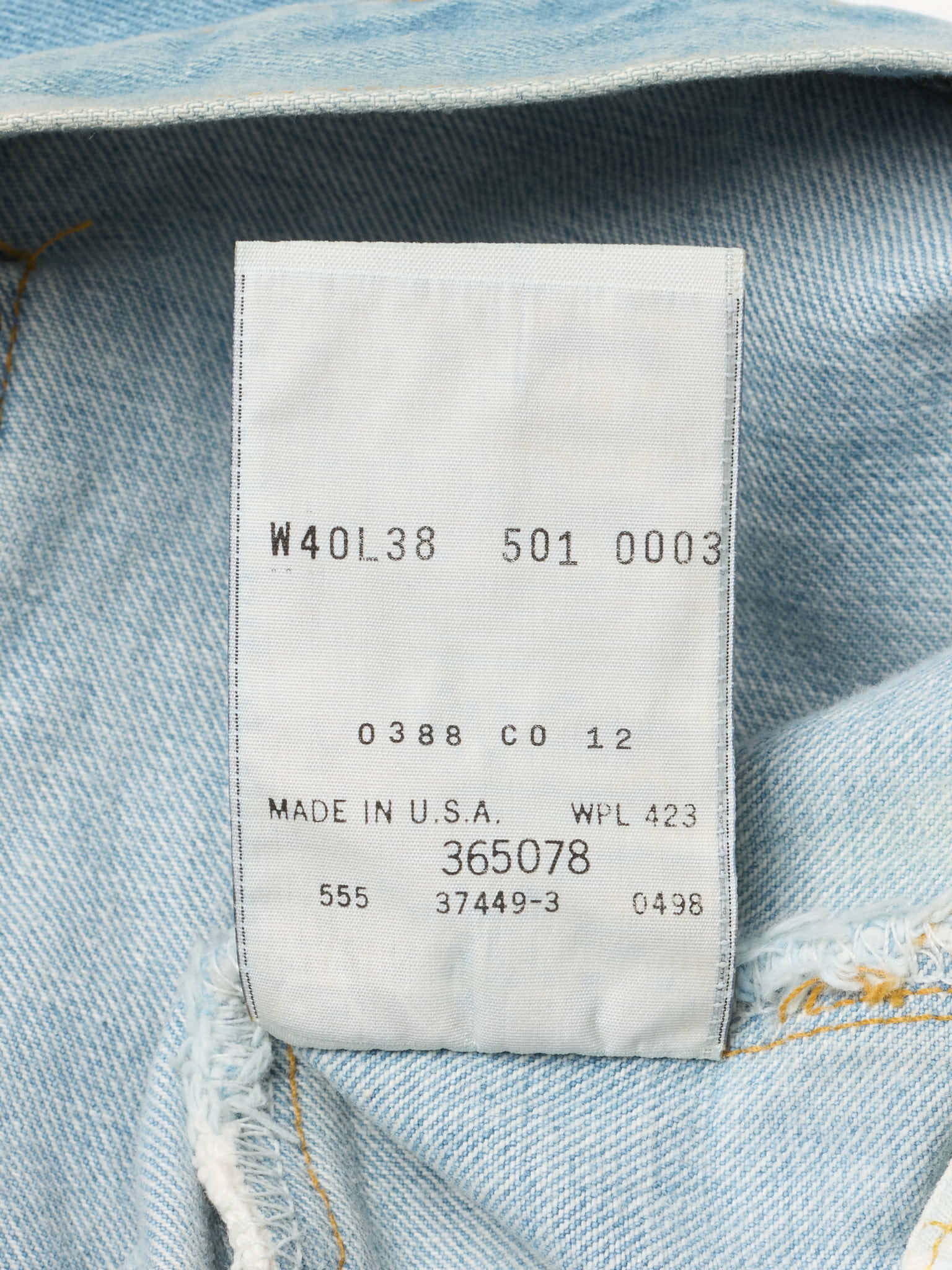 Vintage 1998 LEVI'S 501 XX Valencia St. Light Blue Cotton Jeans Made in USA LVC NOS
