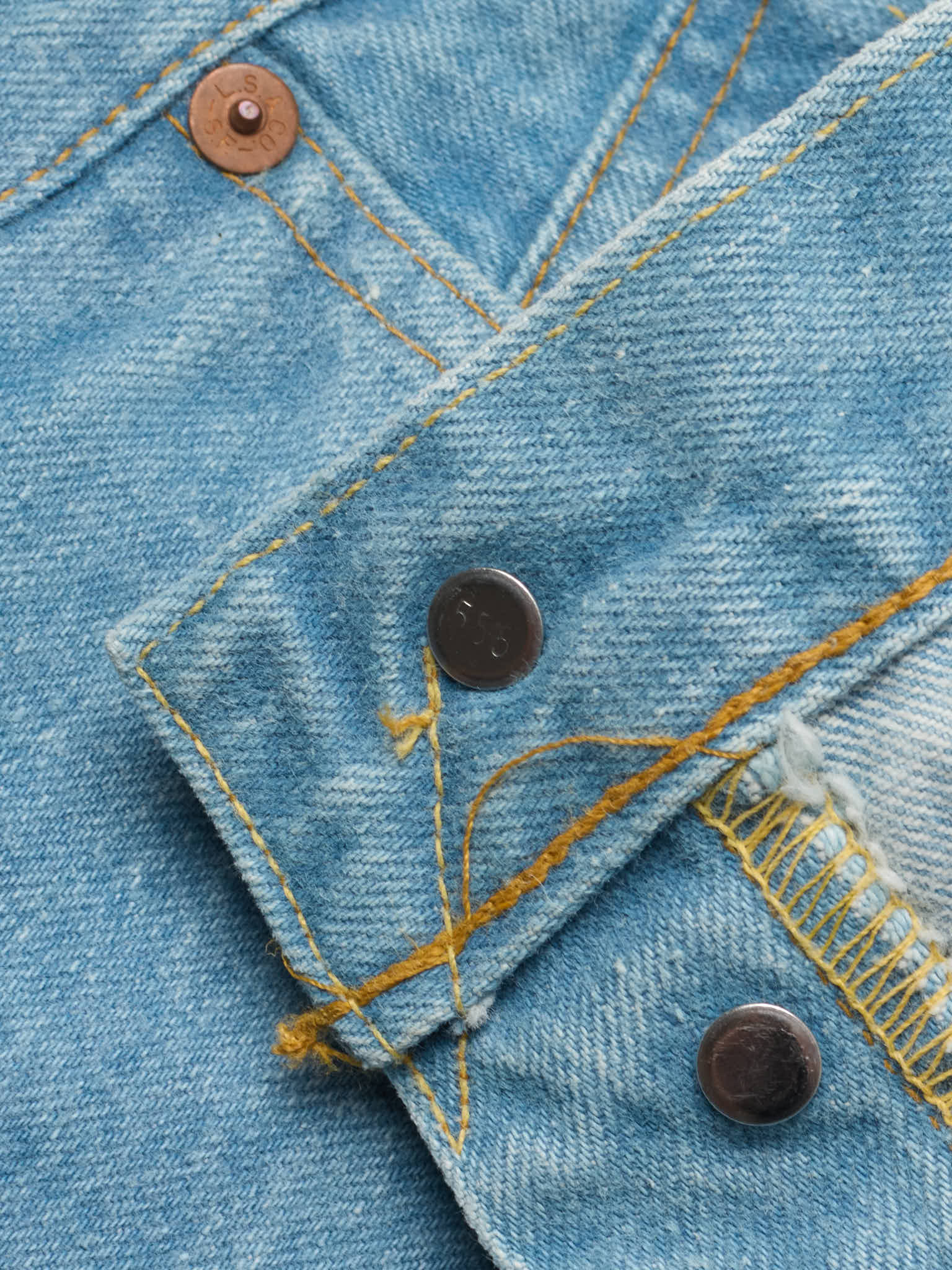 Vintage 1998 LEVI'S 501 Valencia St. Light Blue Cotton Jeans Made in USA LVC NOS