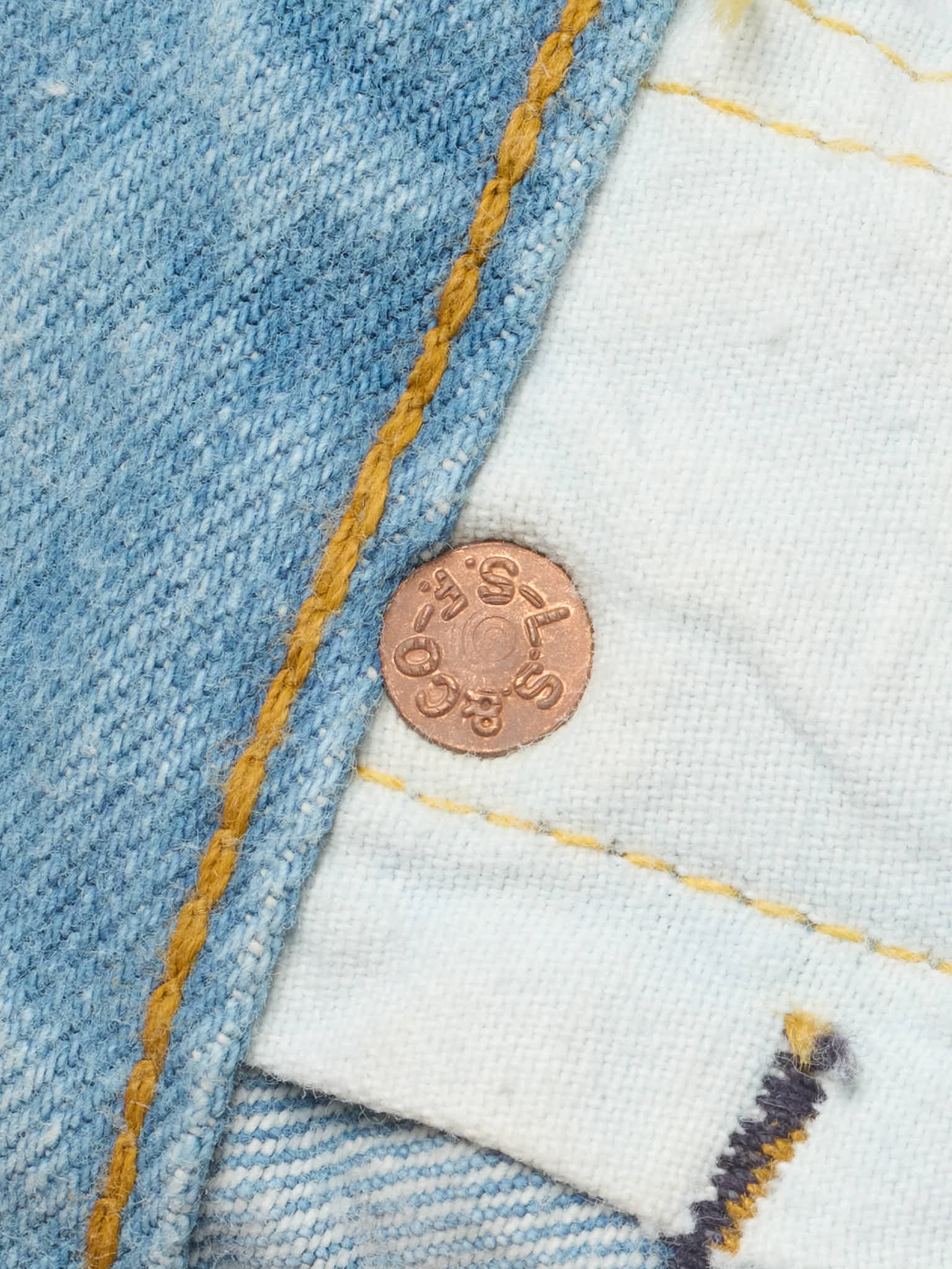 NOS Vintage 1998 LEVI'S 501 Valencia St. Light Blue Cotton Jeans Made in USA LVC