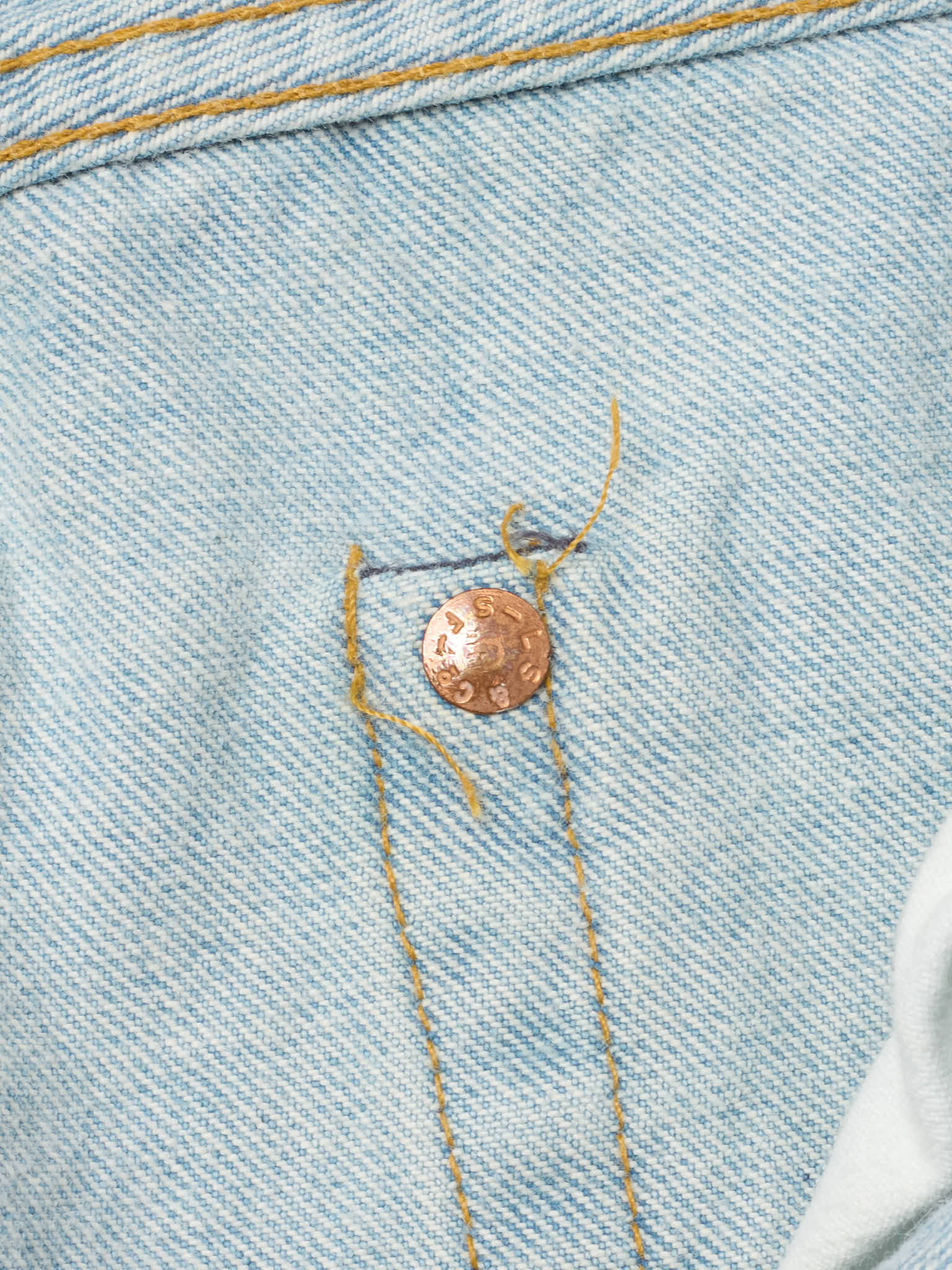 Vintage 1998 LEVI'S 501 Valencia St. Light Blue Cotton Jeans Made in USA LVC NOS