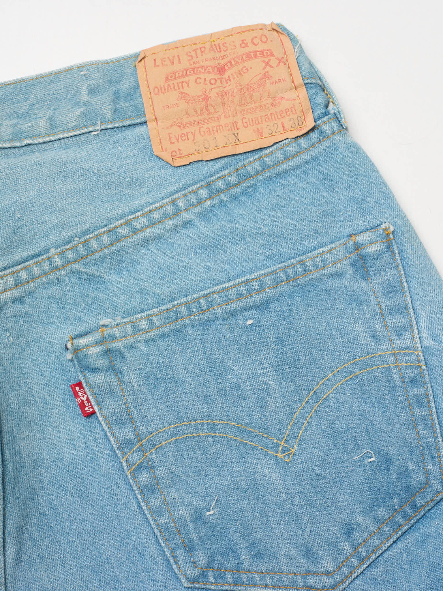 Vintage LEVI'S 501 XX  Valencia St. Light Blue Cotton Jeans Made in USA LVC 1998 NOS