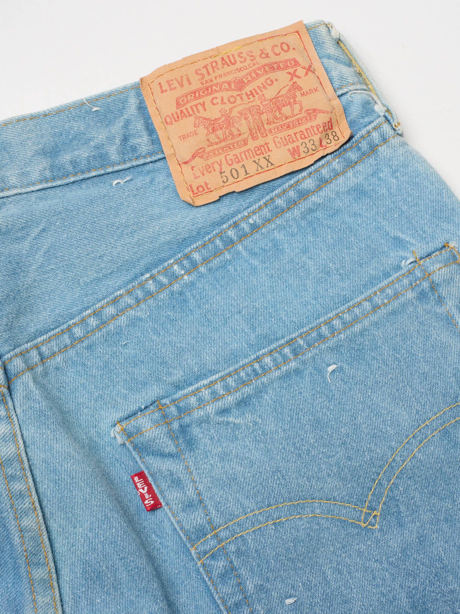 NOS Vintage 1998 LEVI'S 501 Valencia St. Light Blue Cotton Jeans Made in USA LVC
