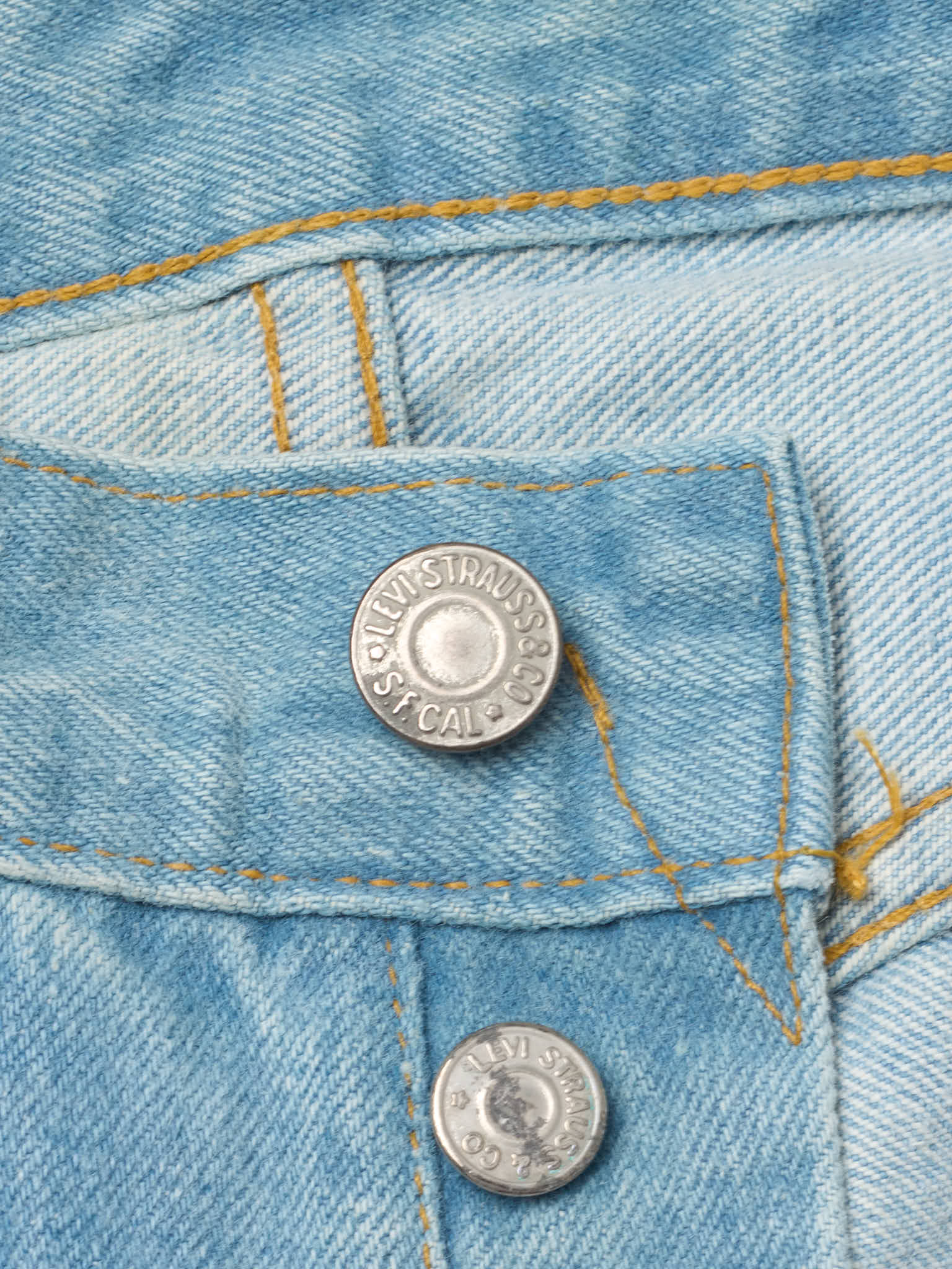 Vintage LEVI'S 501 XX Valencia St. Light Blue Cotton Jeans Made in USA LVC 1998 NOS
