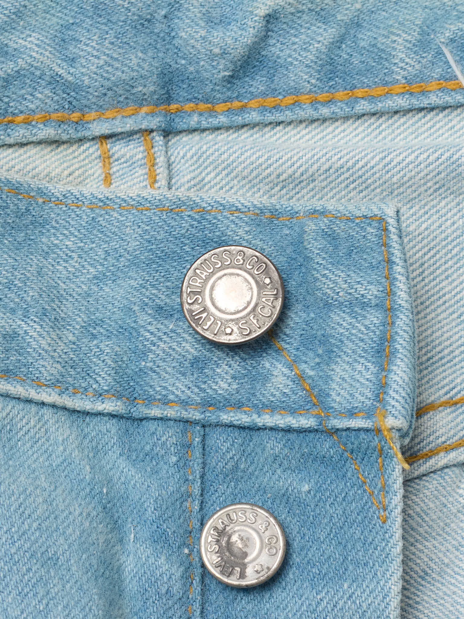 Vintage 1998 LEVI'S 501XX Valencia St. Light Blue Cotton Jeans Made in USA LVC `NOS