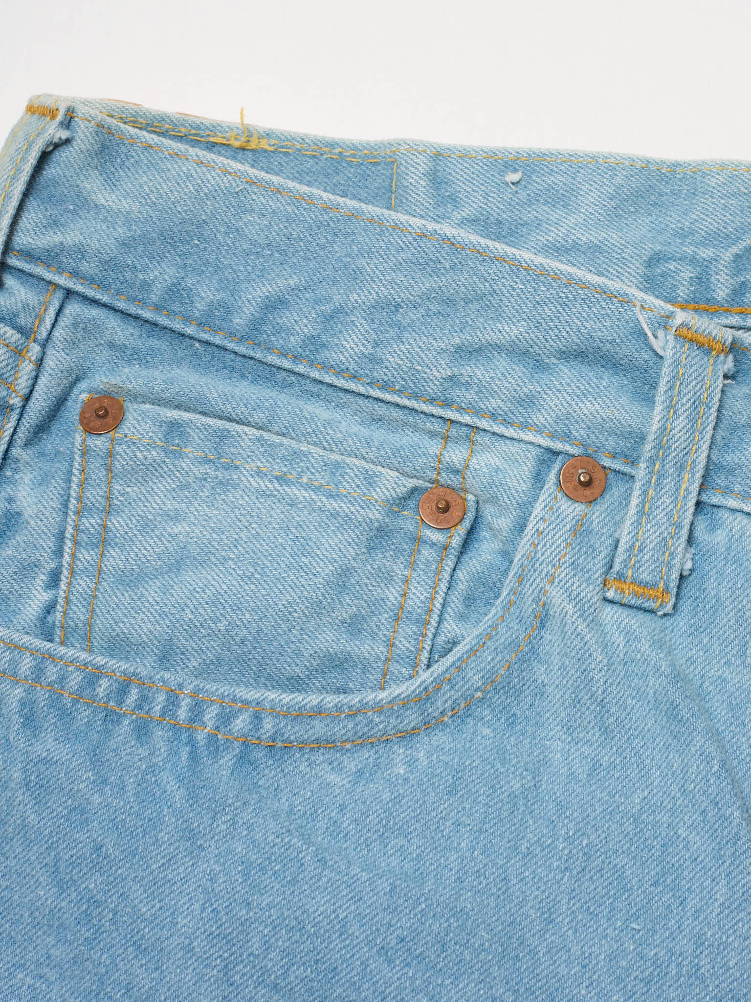 NOS Vintage 1998 LEVI'S 501 Valencia St. Light Blue Cotton Jeans Made in USA LVC
