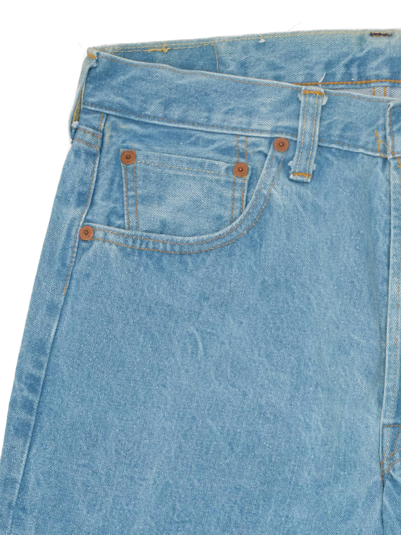 Vintage 1998 LEVI'S 501 Valencia St. Light Blue Cotton Jeans Made in USA LVC NOS